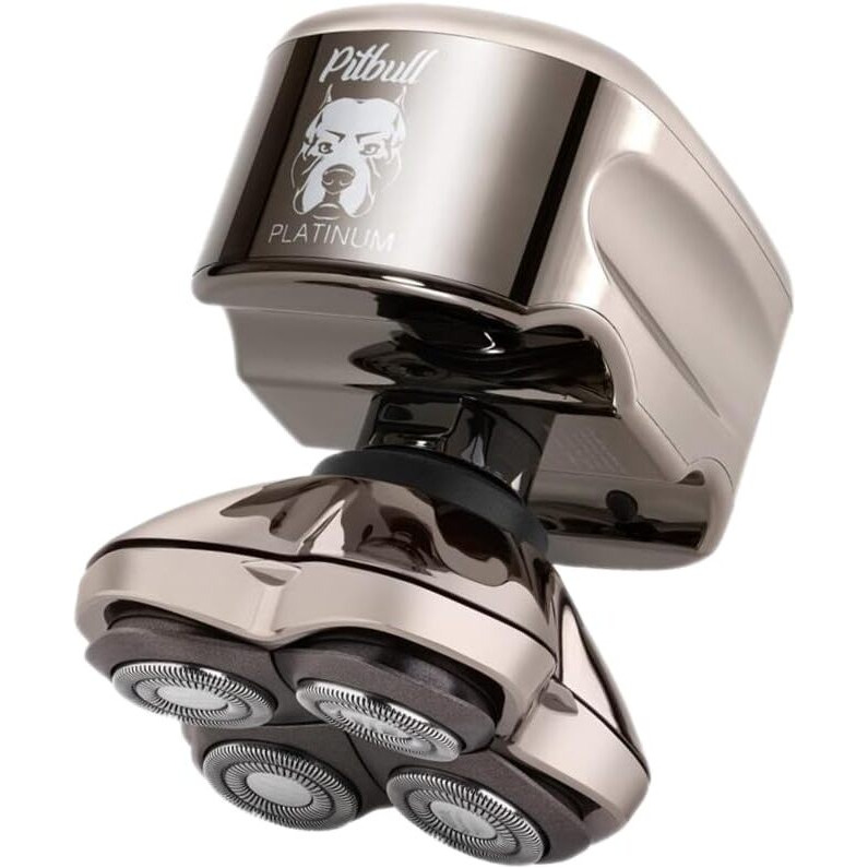 Skull Shaver Pitbull Platinum ProHead Shaver For Men - Bald Head Shavers With Wet/Dry Technology, Ergonomic Design, Travel Lock, And Accessories. Perfect Grooming Kit.