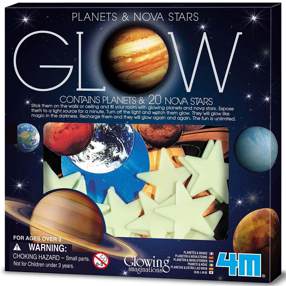 4M Glow Planets & Nova Stars - Astronomy Space Stem Toys Gift Room D  Cor, For Boys & Girls Ages 3+