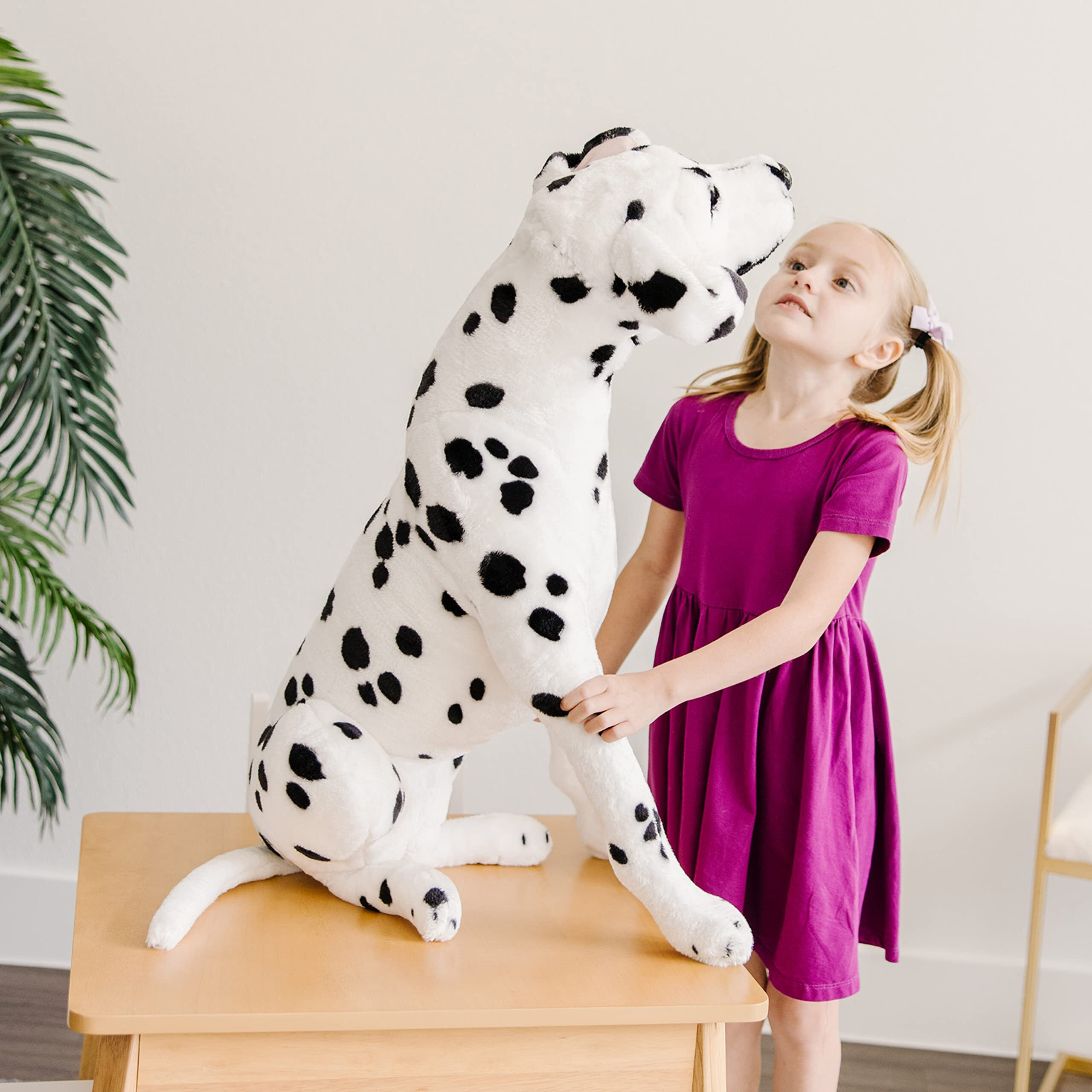 Melissa & Doug Giant Dalmatian - Lifelike Stuffed Animal Dog (Over 2 Feet Tall) - Extra Large Stuffed Animals, Plush Dalmatian Dog For Ages 3+