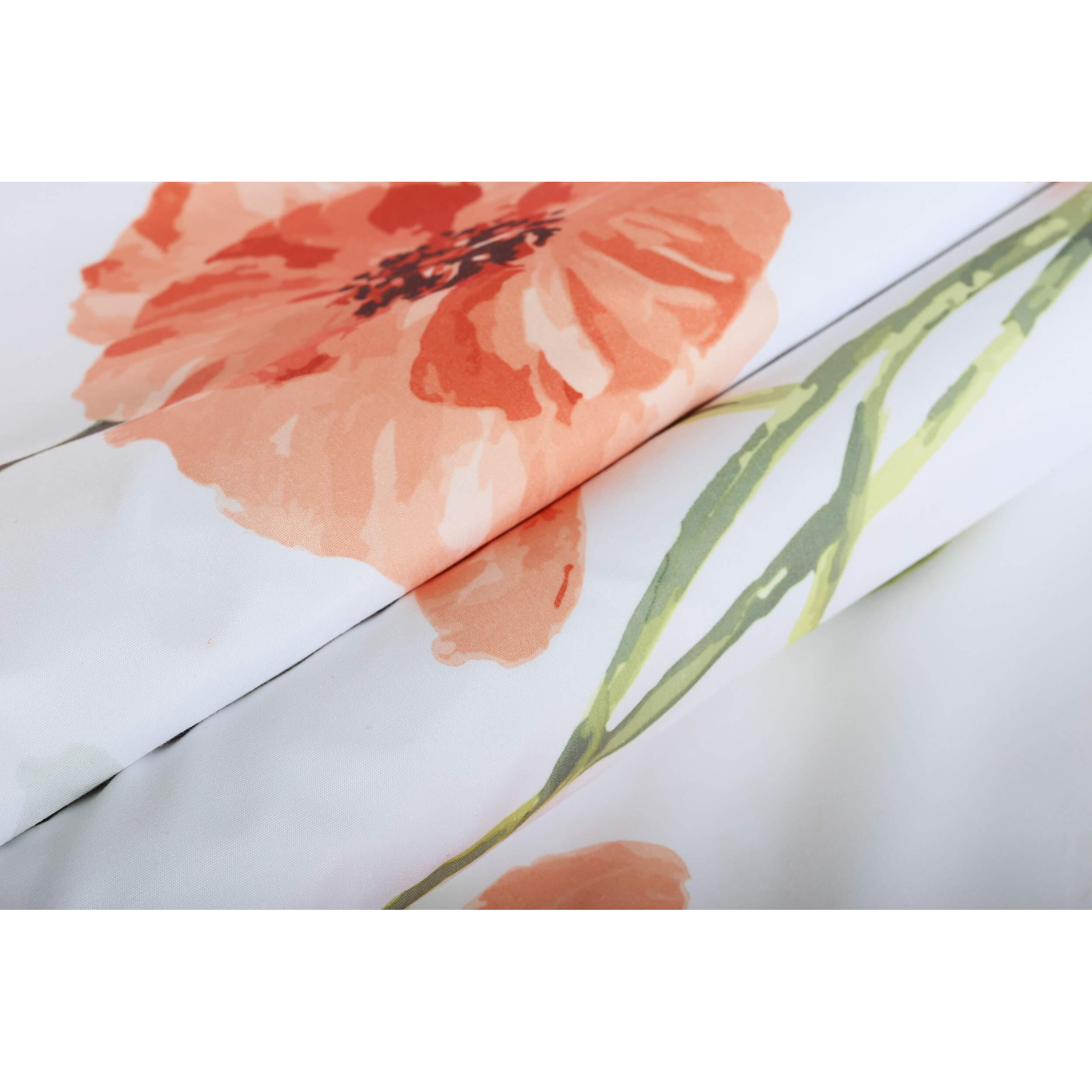 Sapphire Home 2 Rod Pocket Curtain Panels 63 Inches Long, Decorative Floral Print, Light Filtering Room Darking Thermal Foam Back Lined Curtain Panels For Living/Bedroom/Patio Door, Drp 63"" Orange