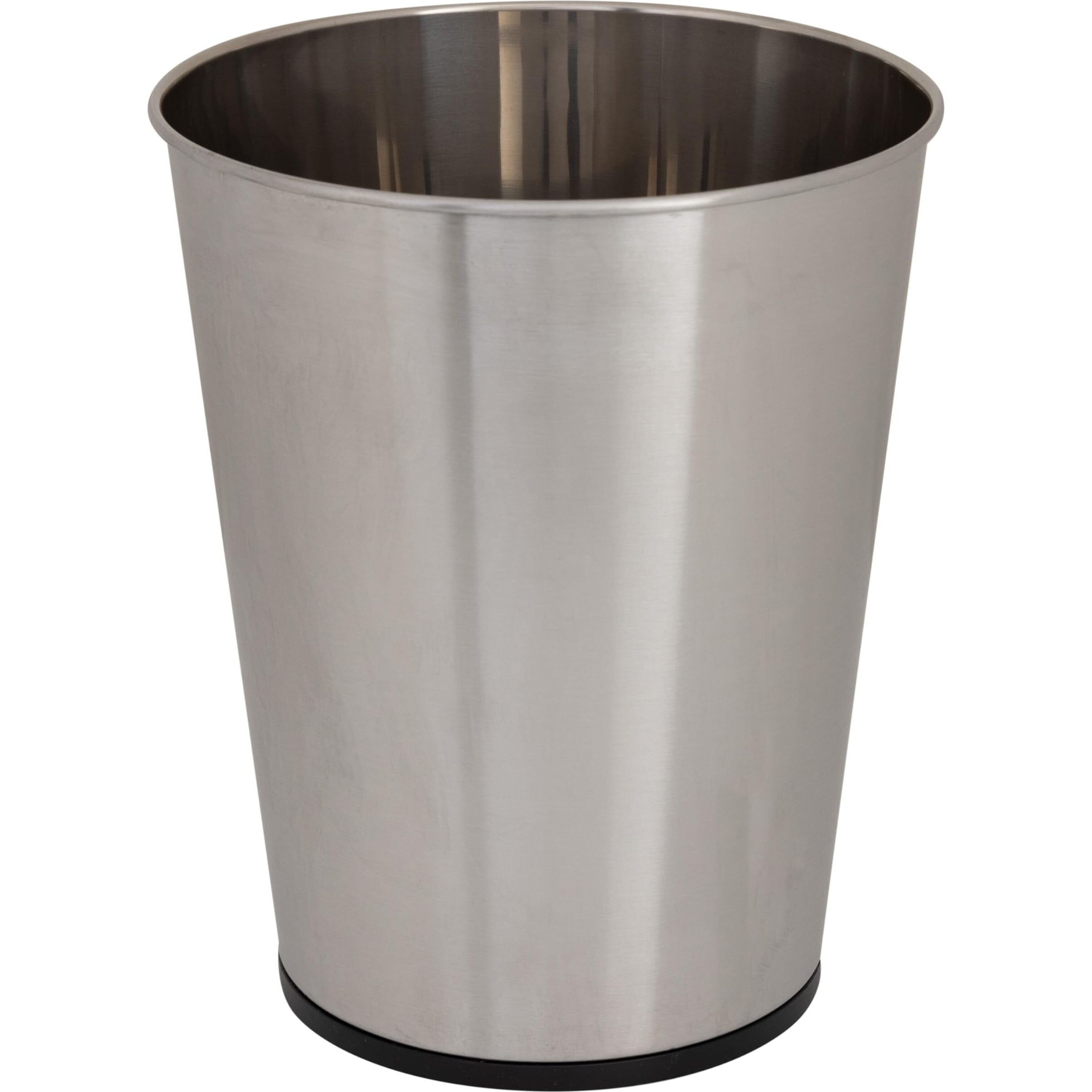 Bath Bliss 5 Liter Small Wastebasket | Round Open Top | Trash Can | Bathroom | Bedroom | Kitchen | Office | Dorm | Disposal Waste Bin | Garbage | Stainless Steel