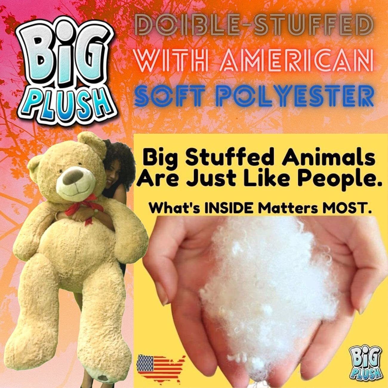 5 Foot Giant Teddy Bear Huge Soft Tan With Bigfoot Paws Giant Stuffed Animal 60 Inch