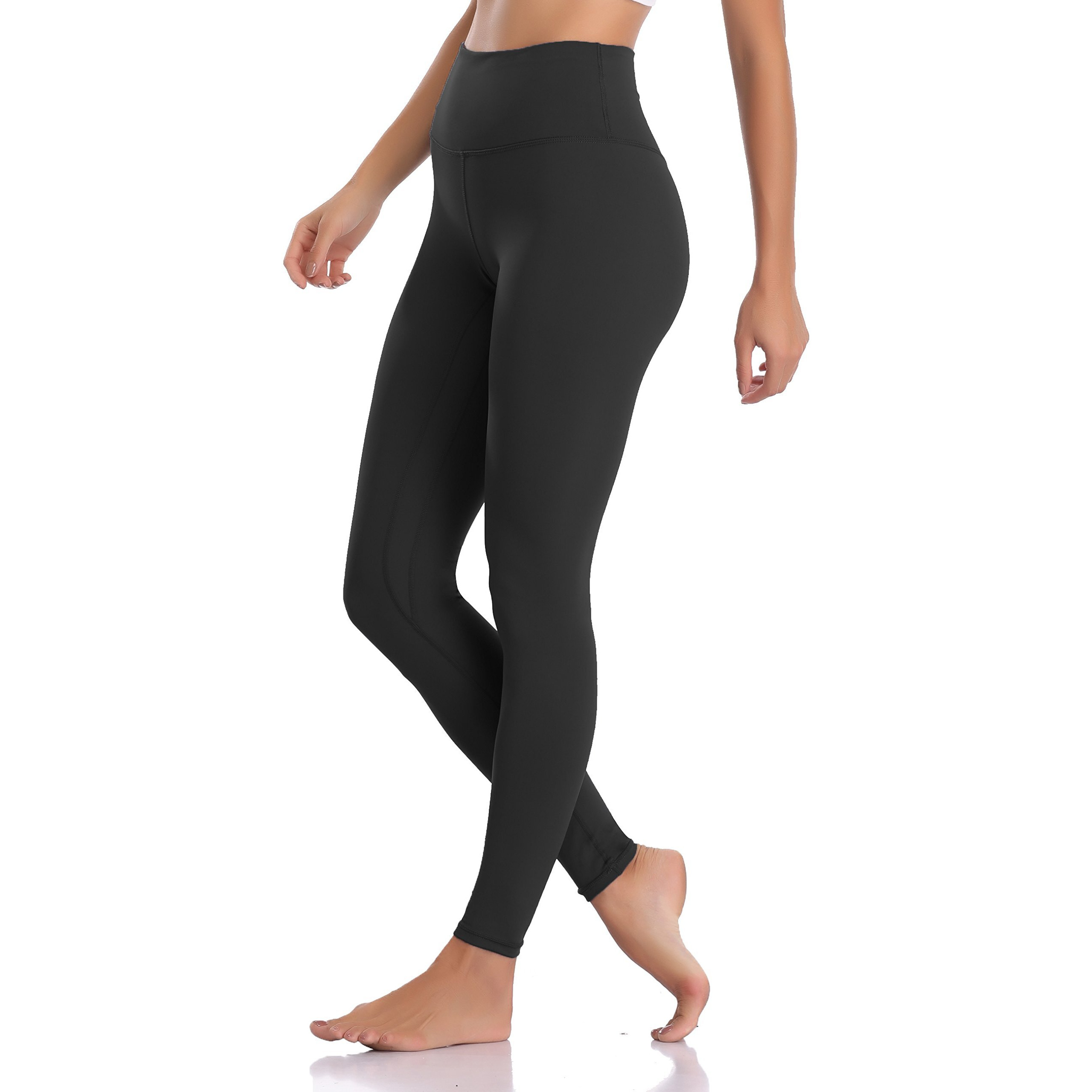 Colorfulkoala Women's Buttery Soft High Waisted Yoga Pants Full-Length Leggings (M, Black)