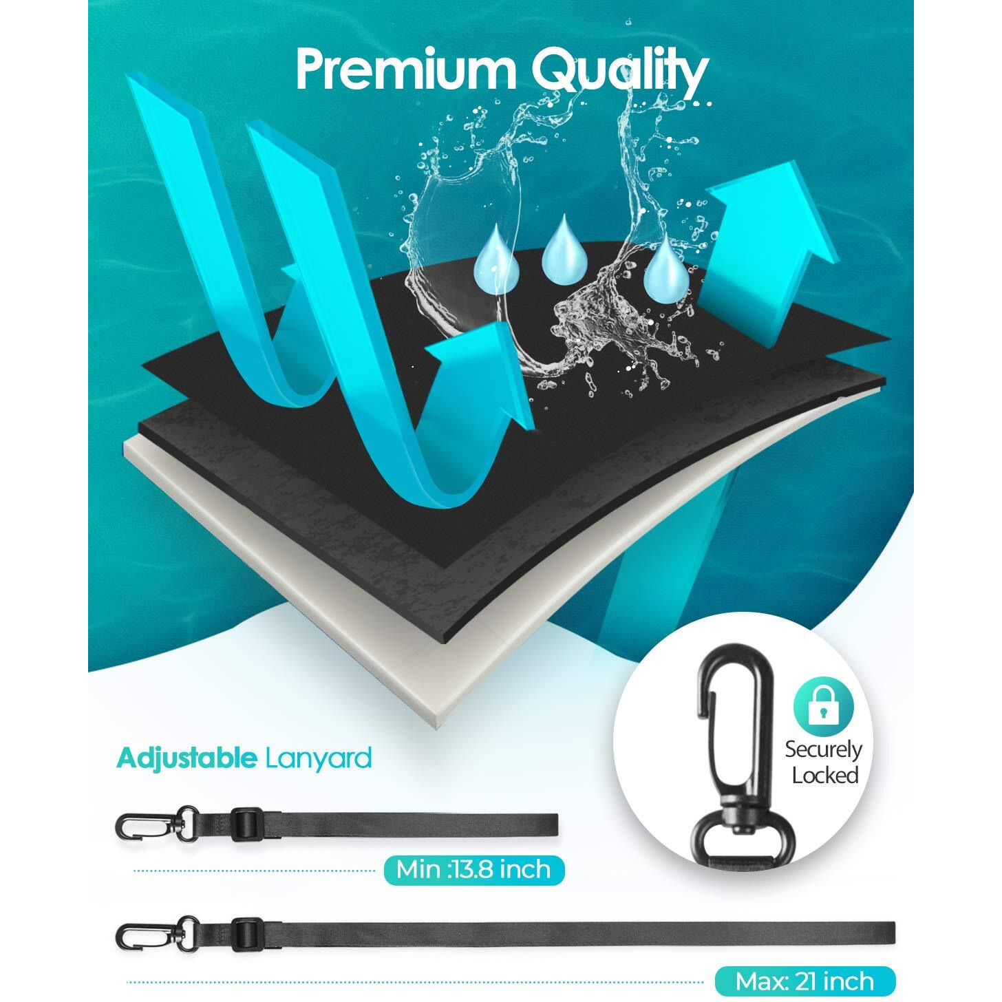 Hiearcool Waterproof Phone Pouch, Waterproof Phone Case For Iphone 16 15 14 13 Pro Max, Ipx8 Cellphone Dry Bag Beach Cruise Ship Essentials 2Pack-8.3""