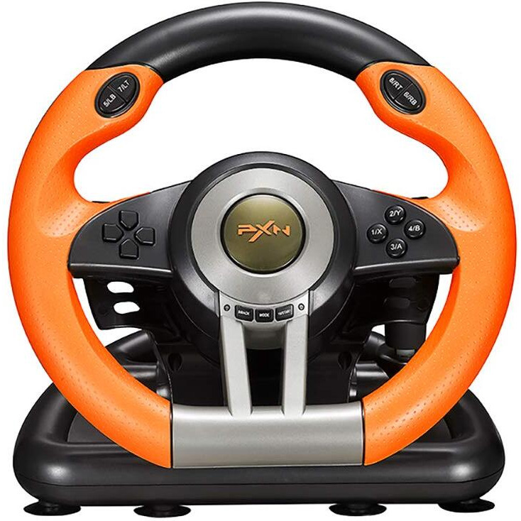 Pxn Pc Racing Wheel, V3Ii 180 Degree Universal Usb Car Sim Race Steering Wheel With Pedals For Ps3, Ps4, Xbox One, Xbox Series X/S, Nintendo Switch (Orange)