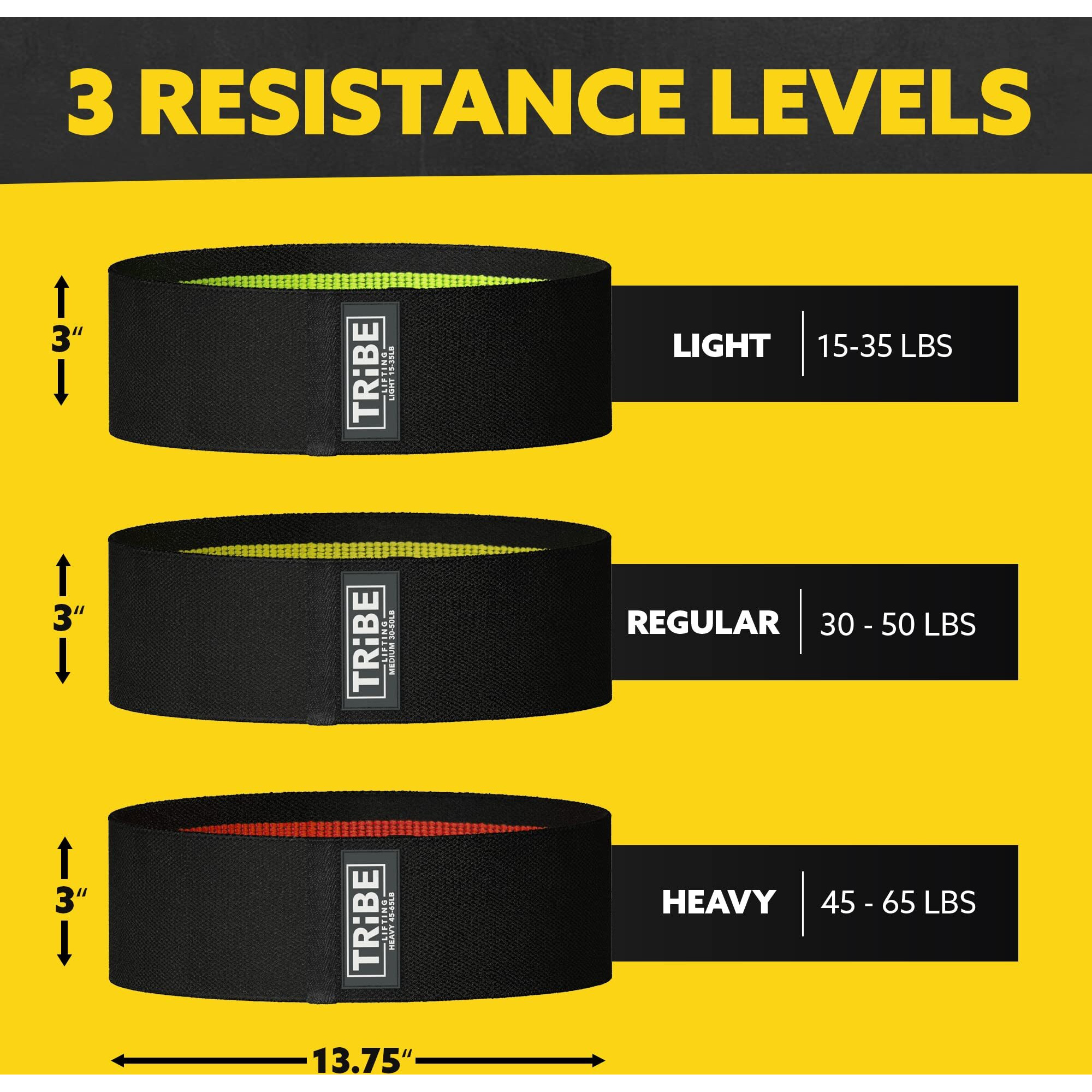 Fabric Resistance Bands For Legs - Workout Bands Resistance Bands For Men And Women - Booty Bands For Working Out - Exercise Bands Resistance Bands Set - Elastic Bands For Exercise (Black)