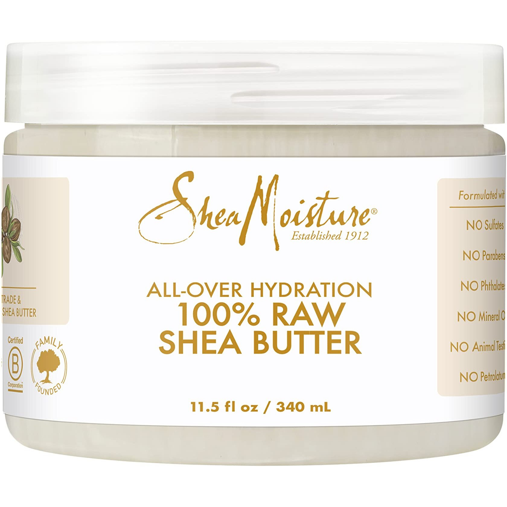 Sheamoisture All-Over Hydration For Ultra-Healing For Dry Skin 100% Raw Shea Butter 11.5 Oz
