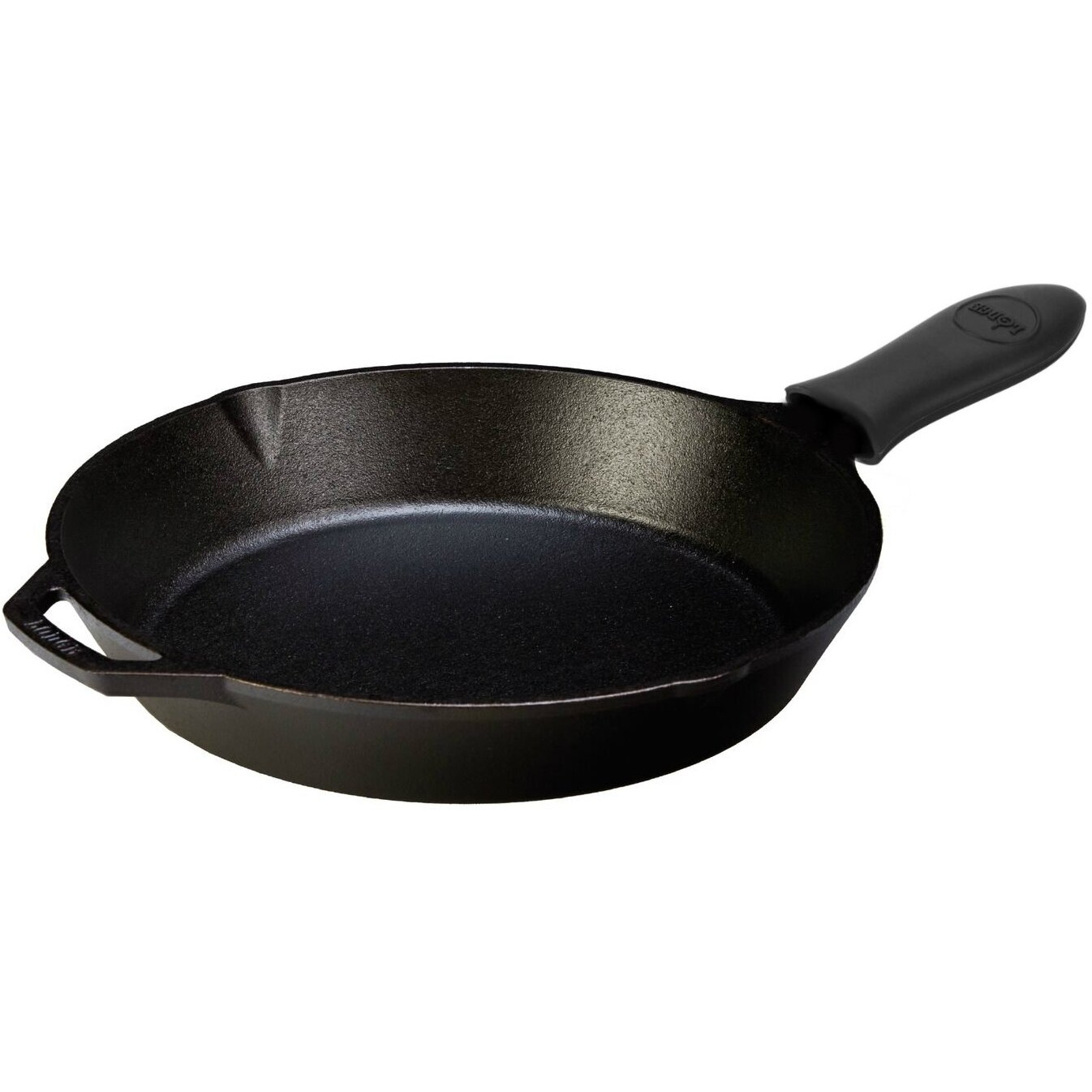 Lodge Seasoned Cast Iron Skillet With Hot - 12 Inch Frying Pan With Silicone Hot Handle Holder (Black)