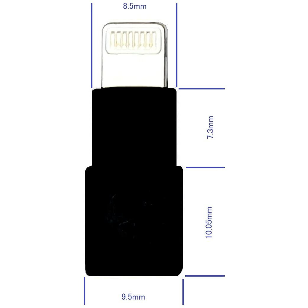 Kokkia Slim_Lightning_Extender_Black  Tiny, Slim Male To Female Lightning Extender, Compatible With Iphone, Ipad, Ipod With 8-Pin Lightning Connector. Compatible I10L, 10L_Pro Splitter.