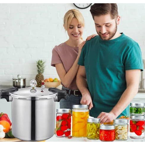 25 Quart Pressure Canner Cooker & All American Pressure Canners For Canning & Water Bath Canner | Pressure Gauge & Pressure Regulator | Induction Compatible & Pressure Release 13 Psi (+/- 5%)