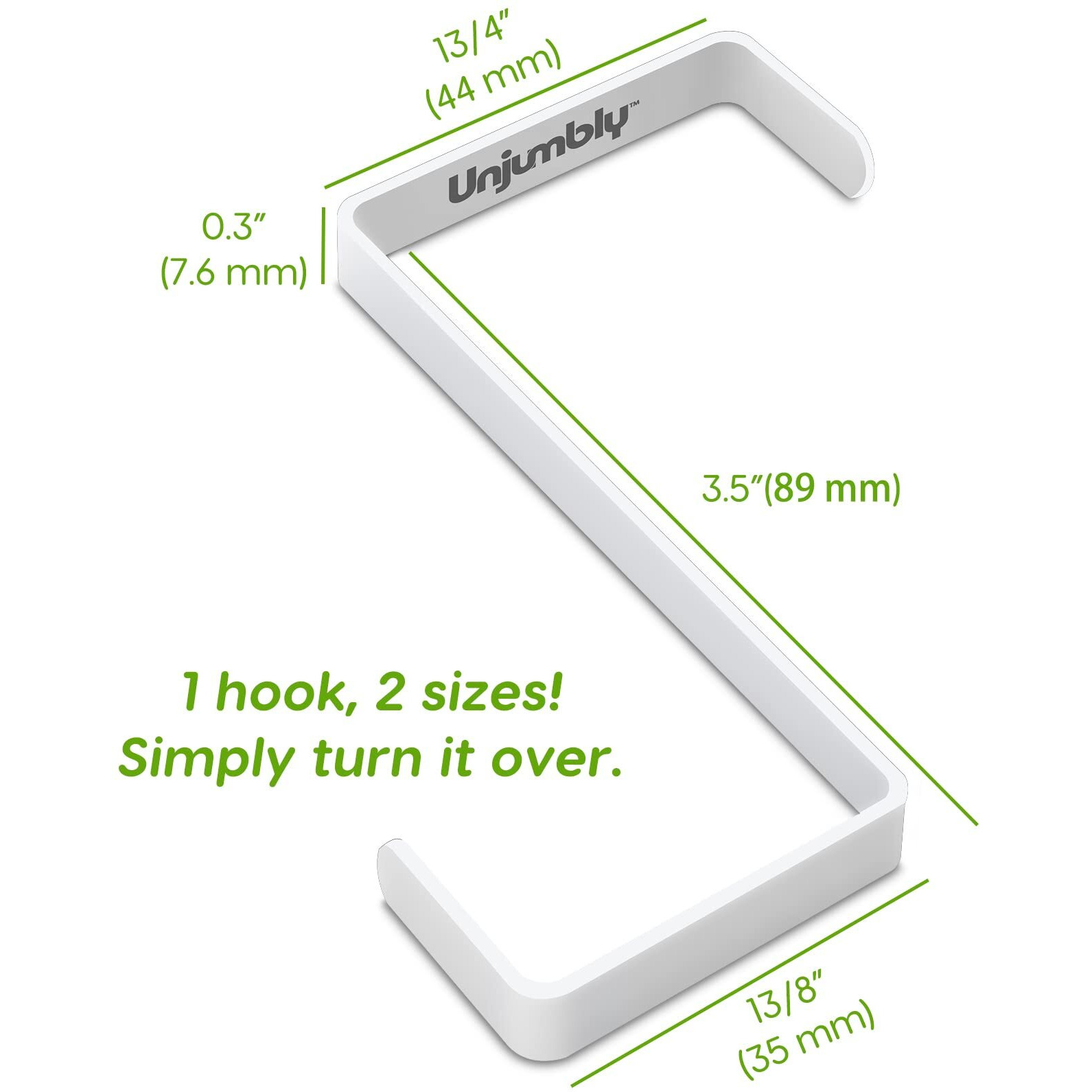 Unjumbly 4 Pack Over The Door Hooks - Fitting Door Width Between 1 3/8"" And 1 3/4"", Reversible Door Hangers For Hanging Clothes, Towels, Coats And More (White)