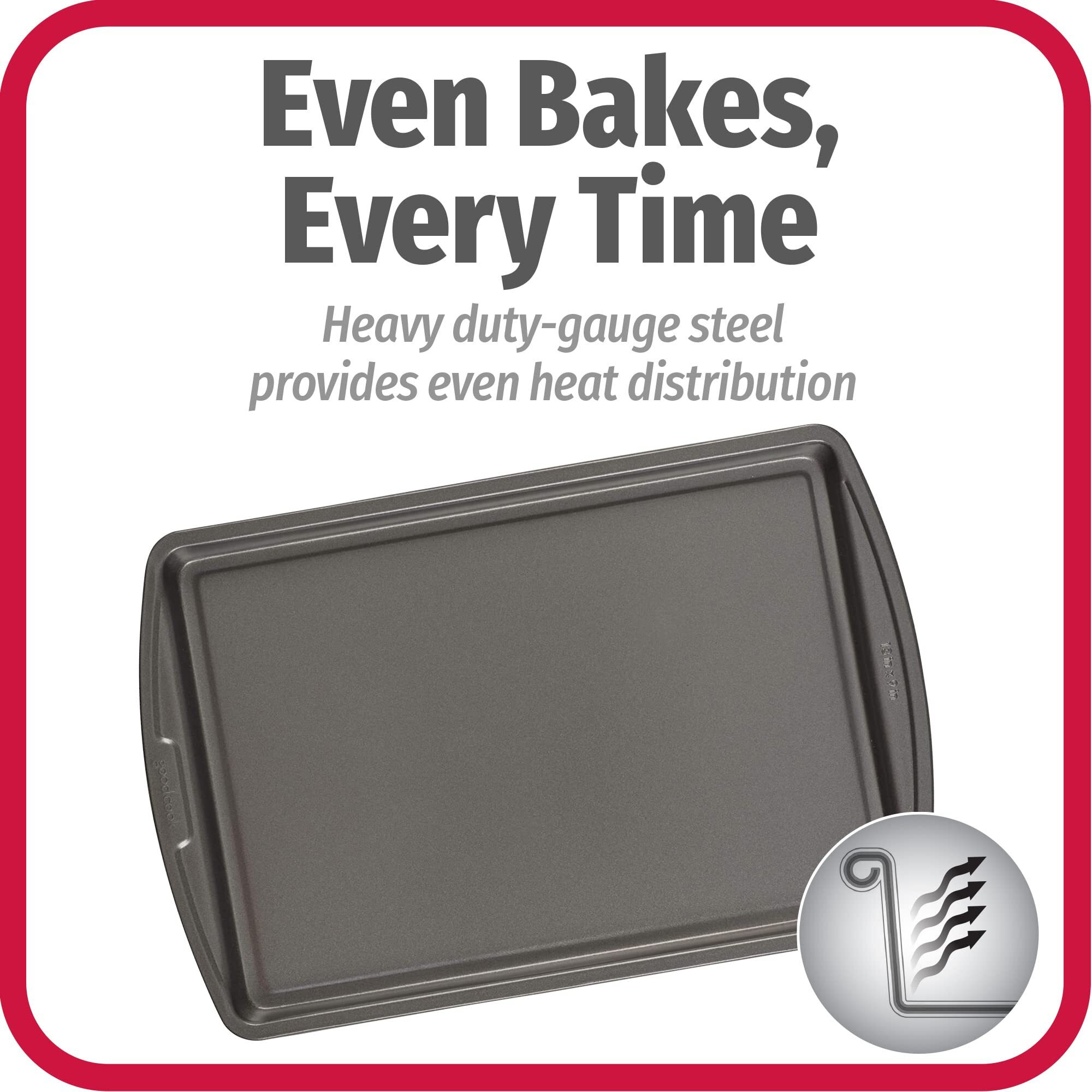 Goodcook Everyday Nonstick Carbon Steel 13    X 9    Baking Sheet Set, 3 Pack - Standard-Sized Carbon Steel Cooking Pans, Bakeware Set, Cookie Sheets For Baking, Oven Pan Set