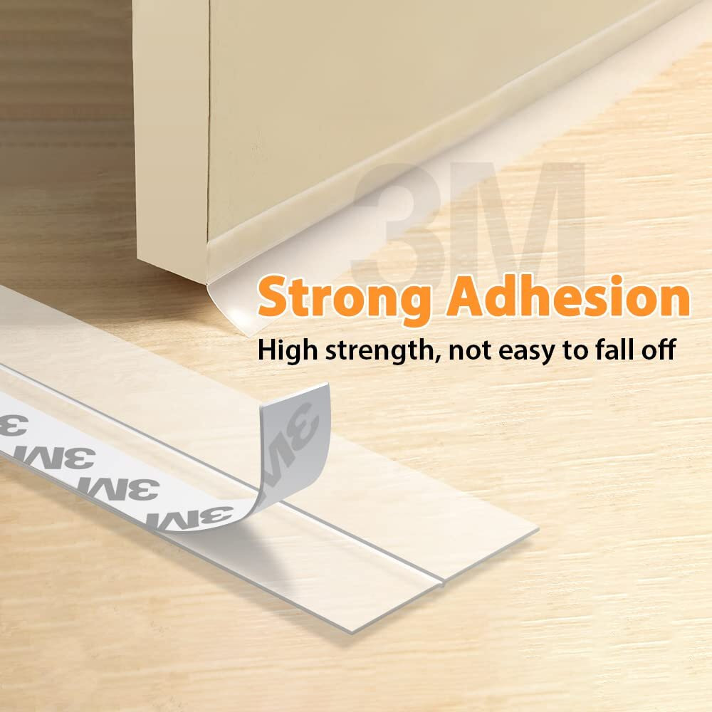 33.5 Ft Door Weather Stripping Door Seal Strip,Silicone Door Draft Stopper,Self Adhesive Shower Door Bottom Seal And Door Insulation Strip For Door Frame Windows And Glass Gaps (Transparent, 25+35Mm)