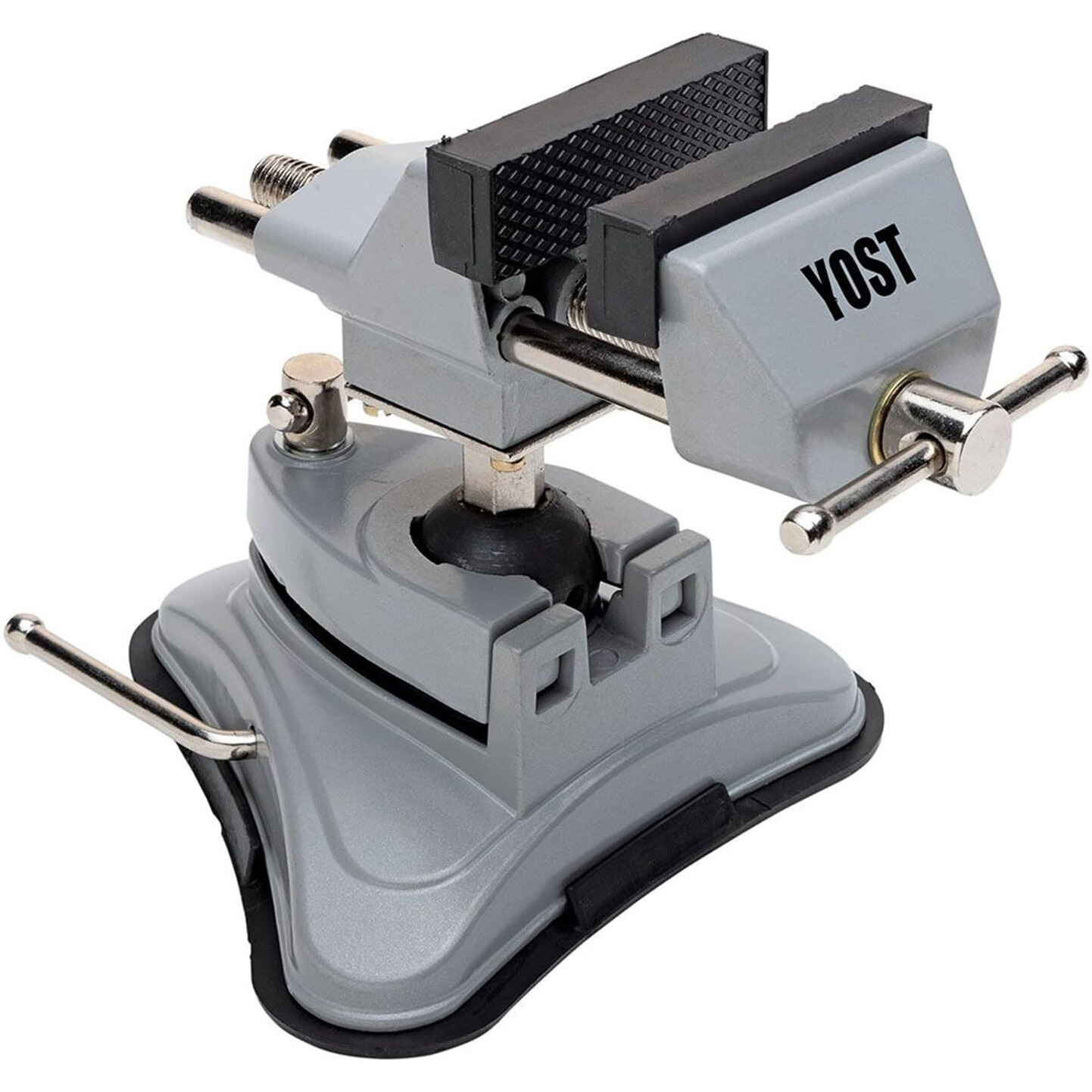 Yost Tools Yost V-275 Portable Vacuum Base Vise, Pivots Multi-Angle, 2.75    Jaw Width, (1 Pack), Silver