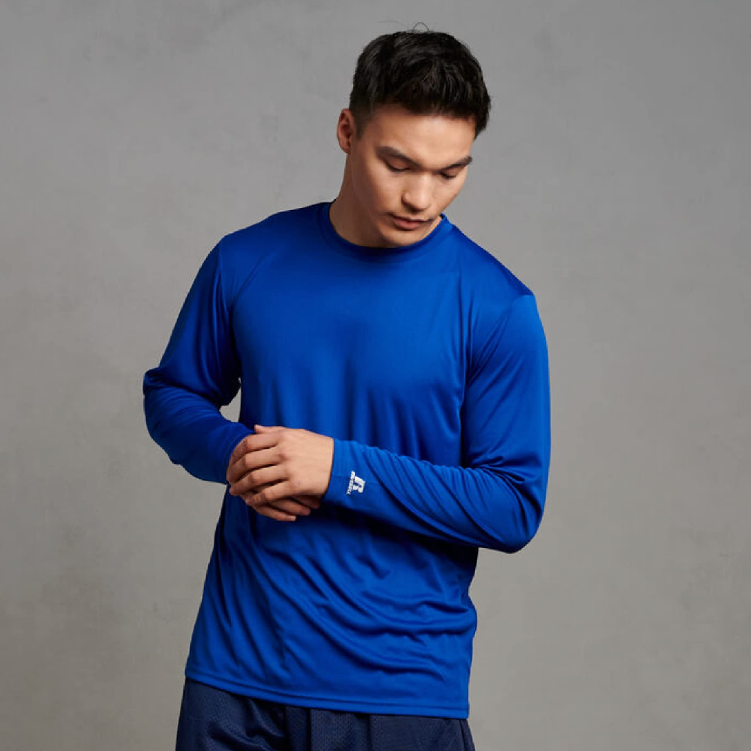 Russell Athletic Men's Long Sleeve Performance Tee, Royal, 3X-Large