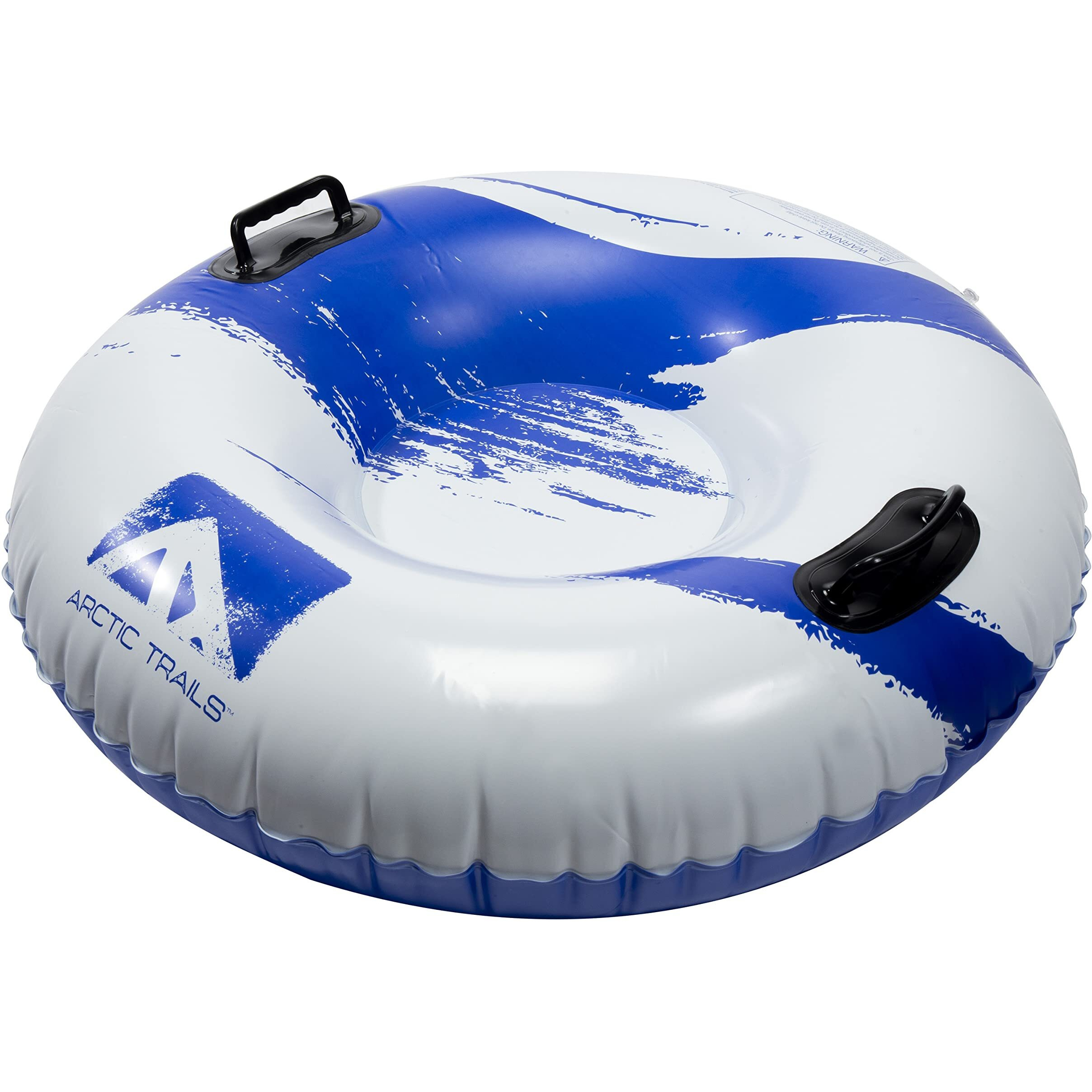 Franklin Sports Arctic Trails Single Person Inflatable Snow Sled - Heavy Duty Snow Tube For Kids - Long Lasting Fun - Blue/White