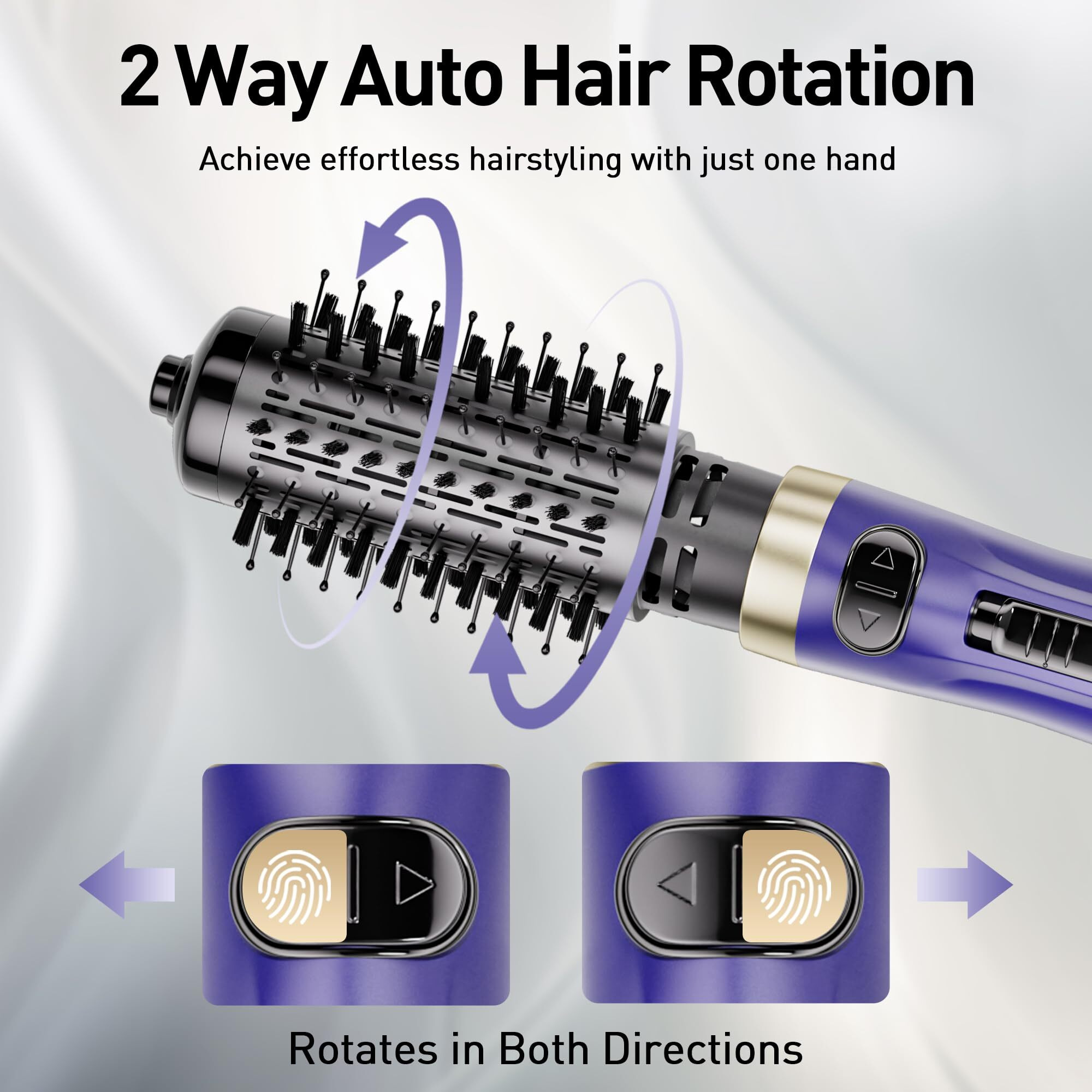 Beautimeter Hair Dryer Brush, Rotating Blow Dryer Brush With 2-Inch And 1.5-Inch Brushes, 3 In 1 Hot Air Styler And Rotating Brush, Hair Dryer Brush Blow Dryer Brush In One (Blue)