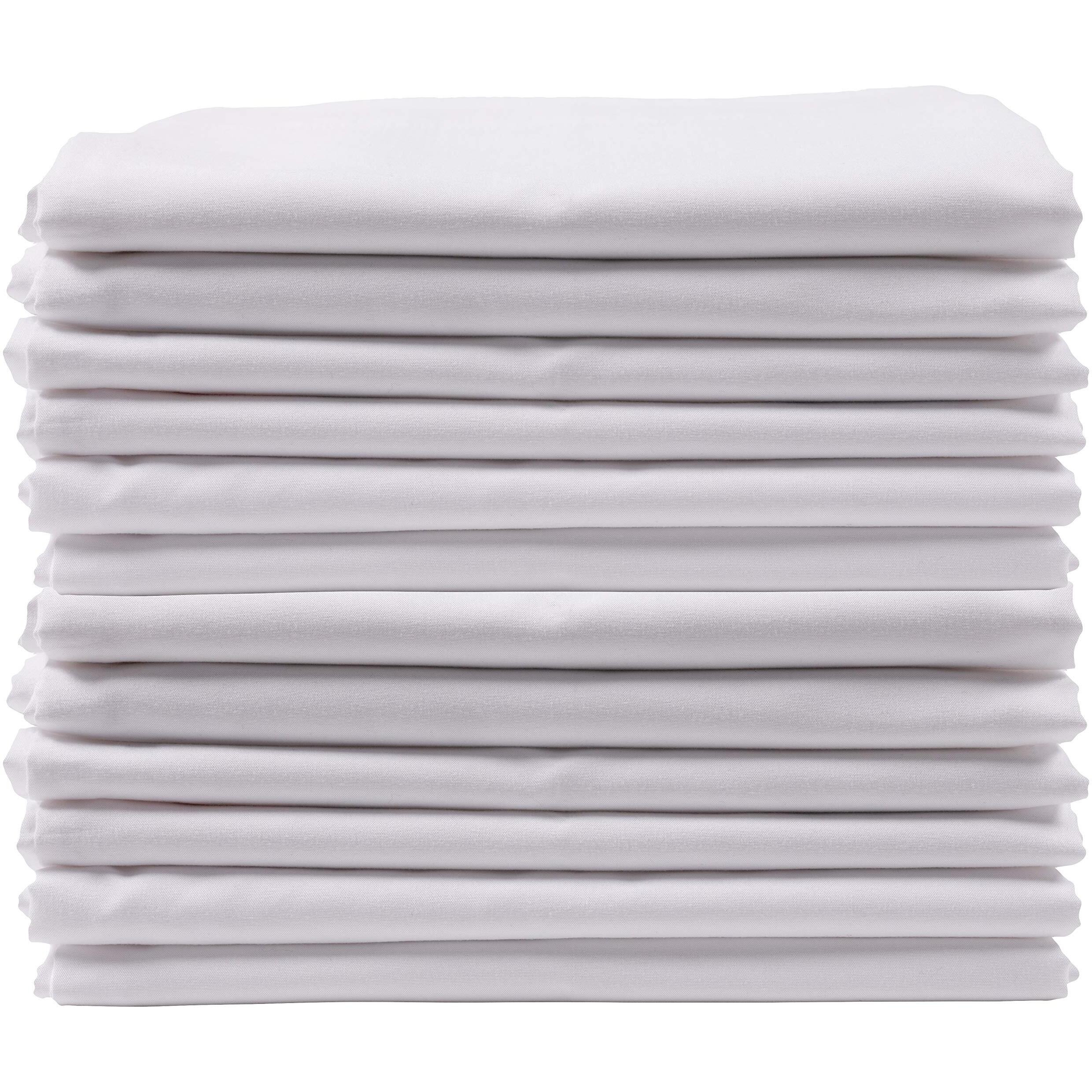 Kaf Home Brushed Microfiber Pillow Cases Bulk Pack, Control Allergies And Ensure Sound Sleep, Set Of 12, White