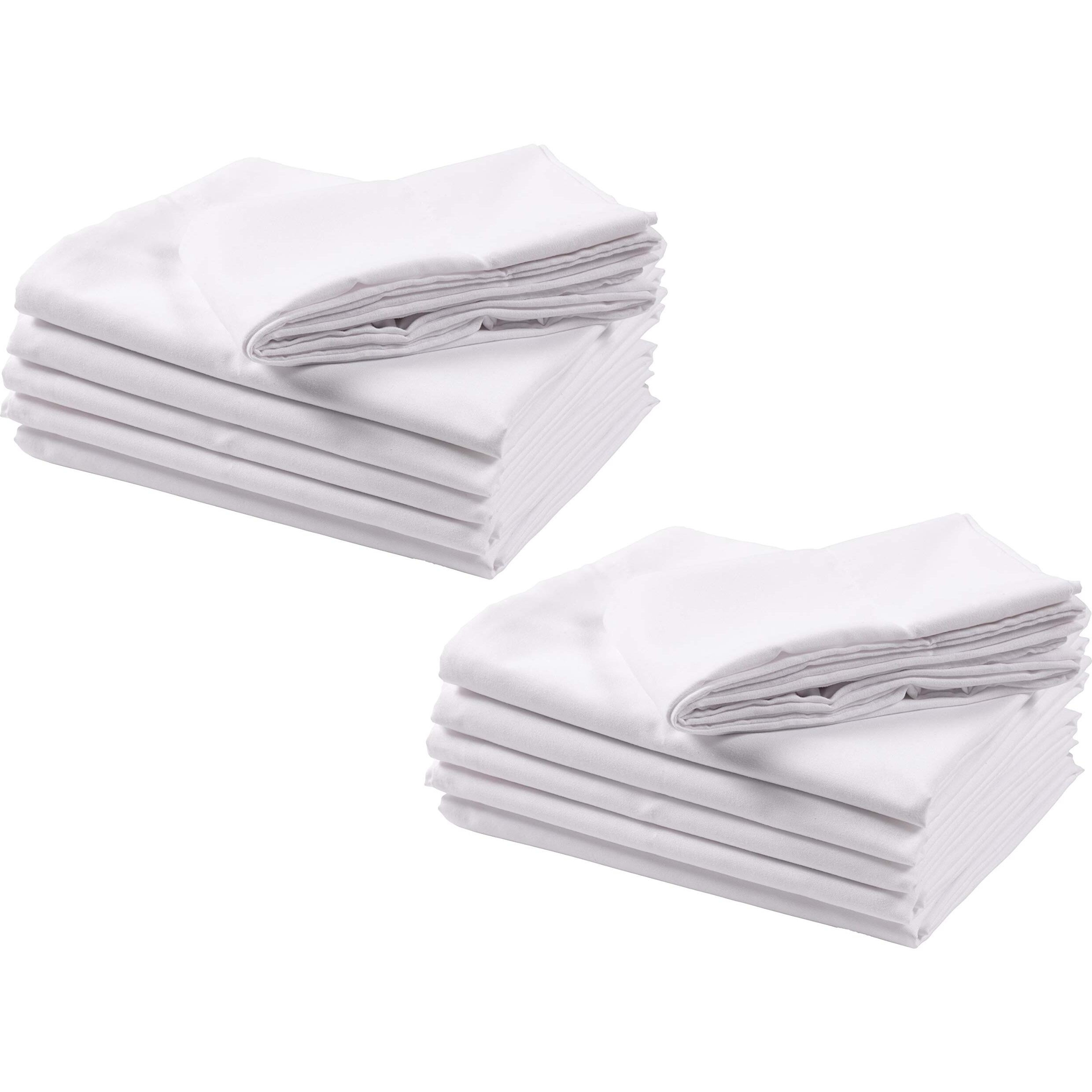 Kaf Home Brushed Microfiber Pillow Cases Bulk Pack, Control Allergies And Ensure Sound Sleep, Set Of 12, White