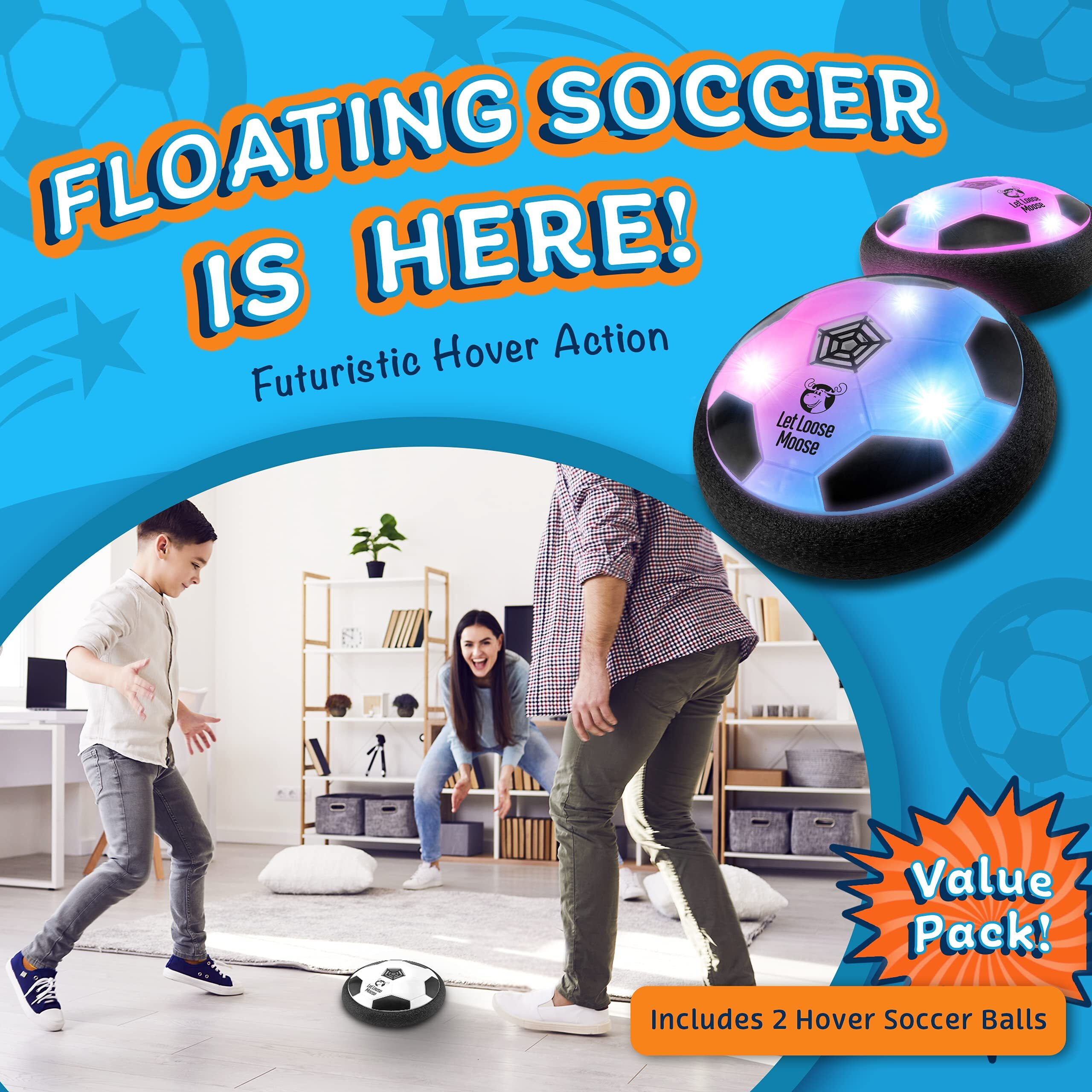 Let Loose Moose Hover Soccer Ball, Set Of 2 Led Soccer Ball Toys, Gifts For 8 Year Old Boys, Toys For 7 Year Old Boys, Birthday Gifts For Boys, Boys Toys For Age 4-6, Fun Toys For Boys And Girls