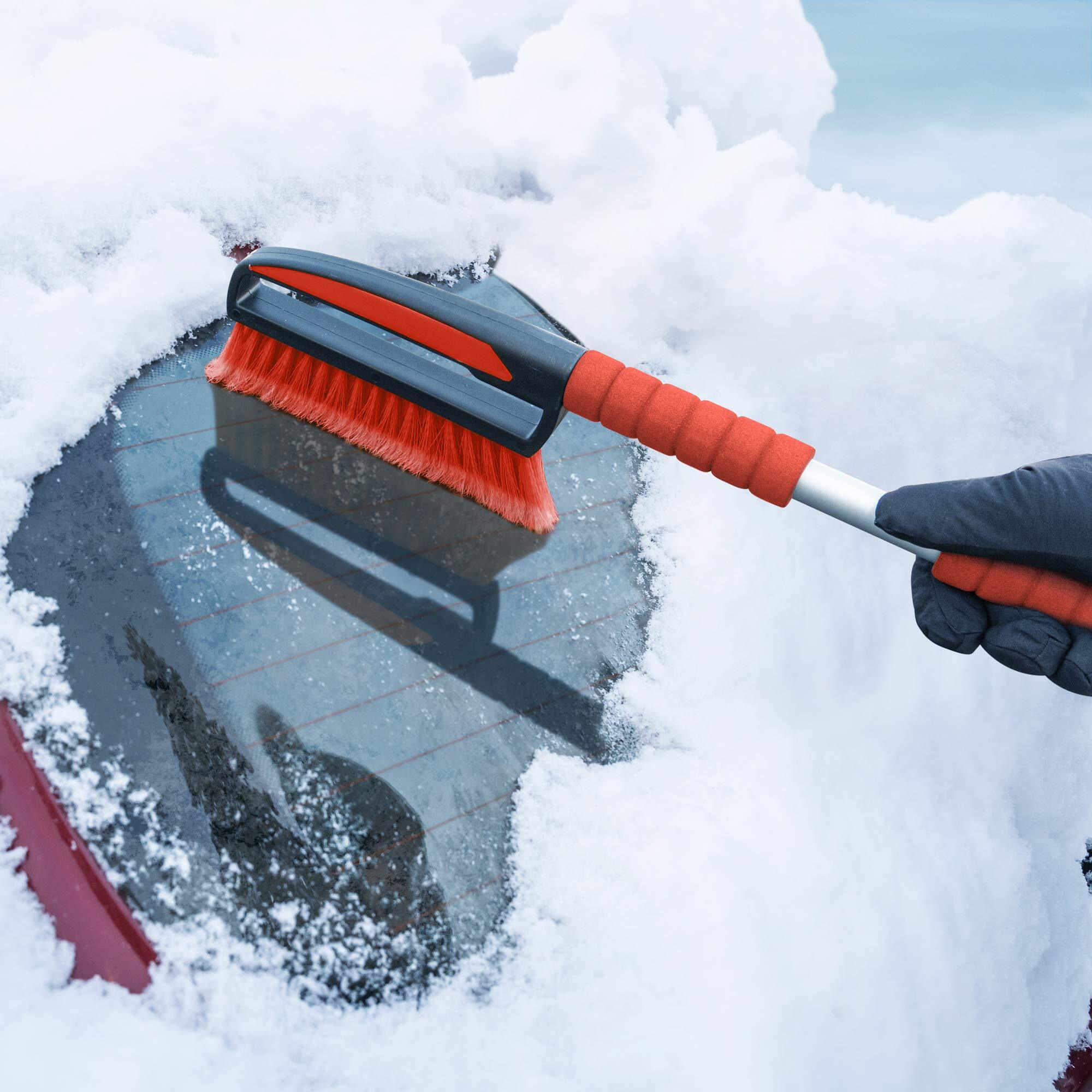 Bdk Motor Trend 26"" Snow Brush With Built-In Car Ice Scraper - Ergonomic 2-In-1 Snow Scraper For Car With Comfortable Foam Grip, Durable Aluminium Windshield Scraper For Ice And Snow