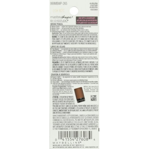 Maybelline New York Eye Studio Master Shape Brow Pencil, Auburn, 0.02 Fluid Ounce