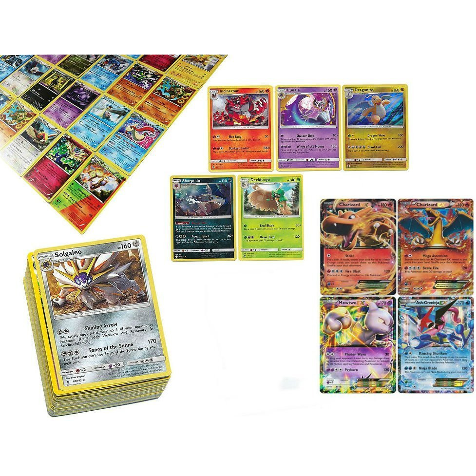 Pokemon Tcg 100 Card Lot Rare, Common, Unc, Holo With 2 Ex Cards