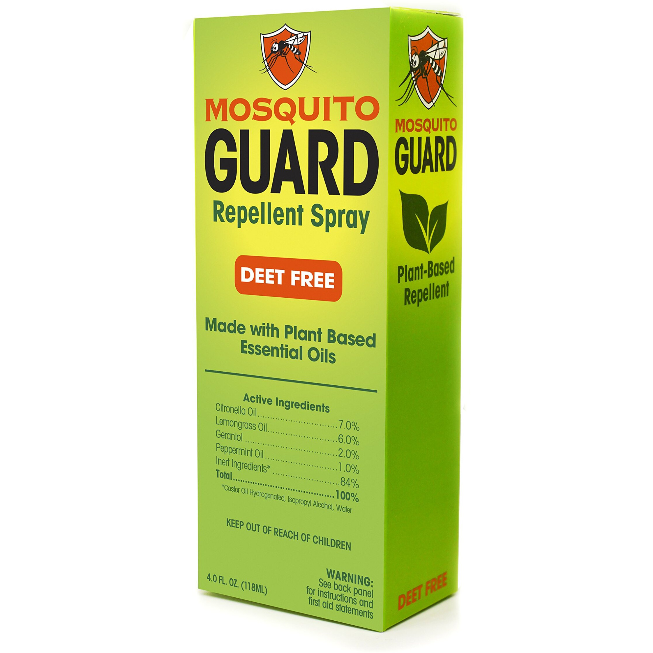Mosquito Guard 4 Oz Fl Organic Mosquito Repellent Spray For Body - Deet Free Natural Bug Spray Travel Size - Mosquito Repellent Indoor - Insect Repellent Spray - Travel Bug Spray For People Outdoor