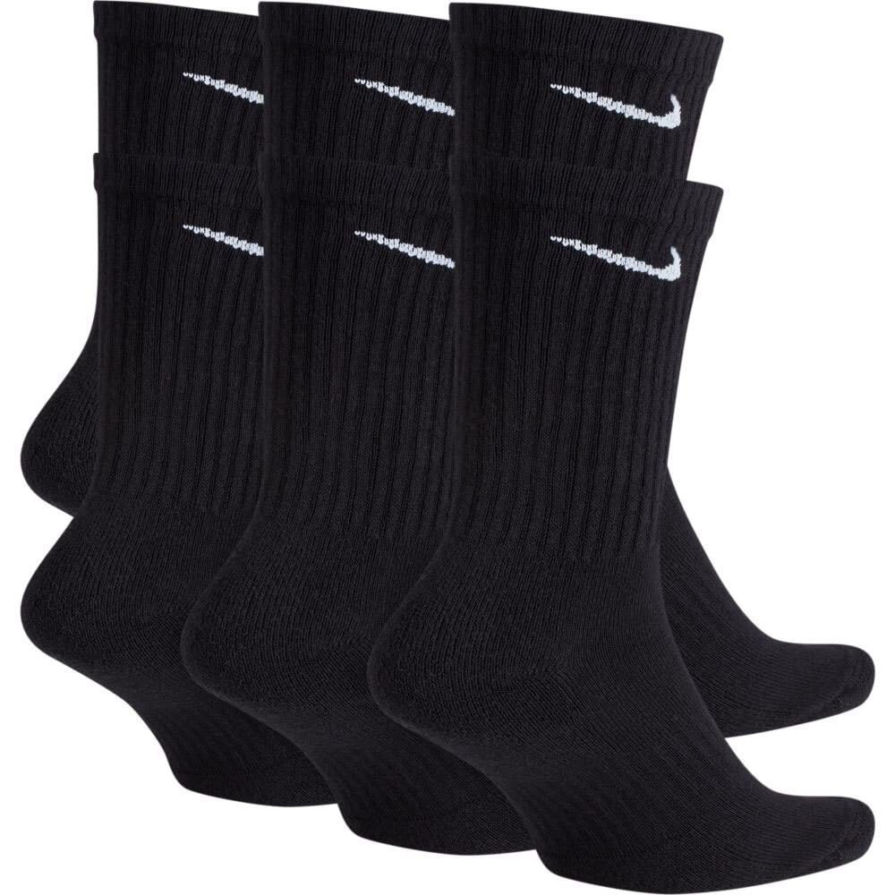 Nike Everyday Cushion Crew Socks, Unisex , Black/White, M (Pack Of 6 Pairs Of Socks)
