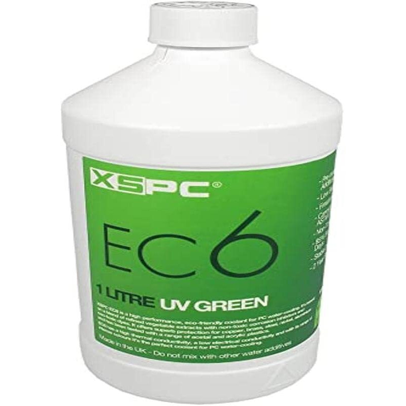 Xspc Ec6 High Performance Premix Pc Coolant, Translucent, 1000 Ml, Uv Green