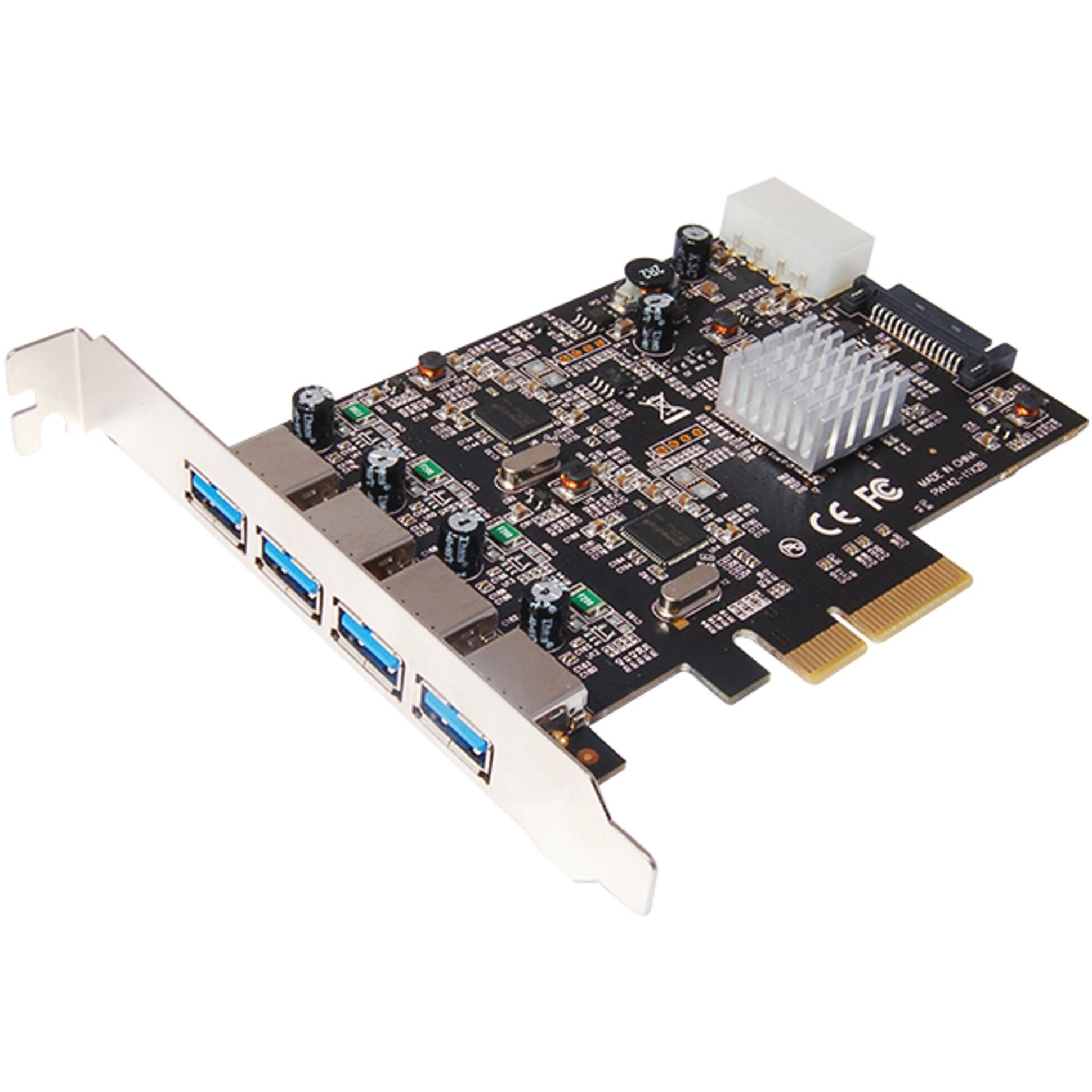 Vantec 4-Port Dedicated 10Gbps Usb 3.1 Gen 2 Pcie Host Card With Dual Controller For Pcie X4/X8/X16 Slot Black/Silver Black/Silver (Ugt-Pce470-2C)
