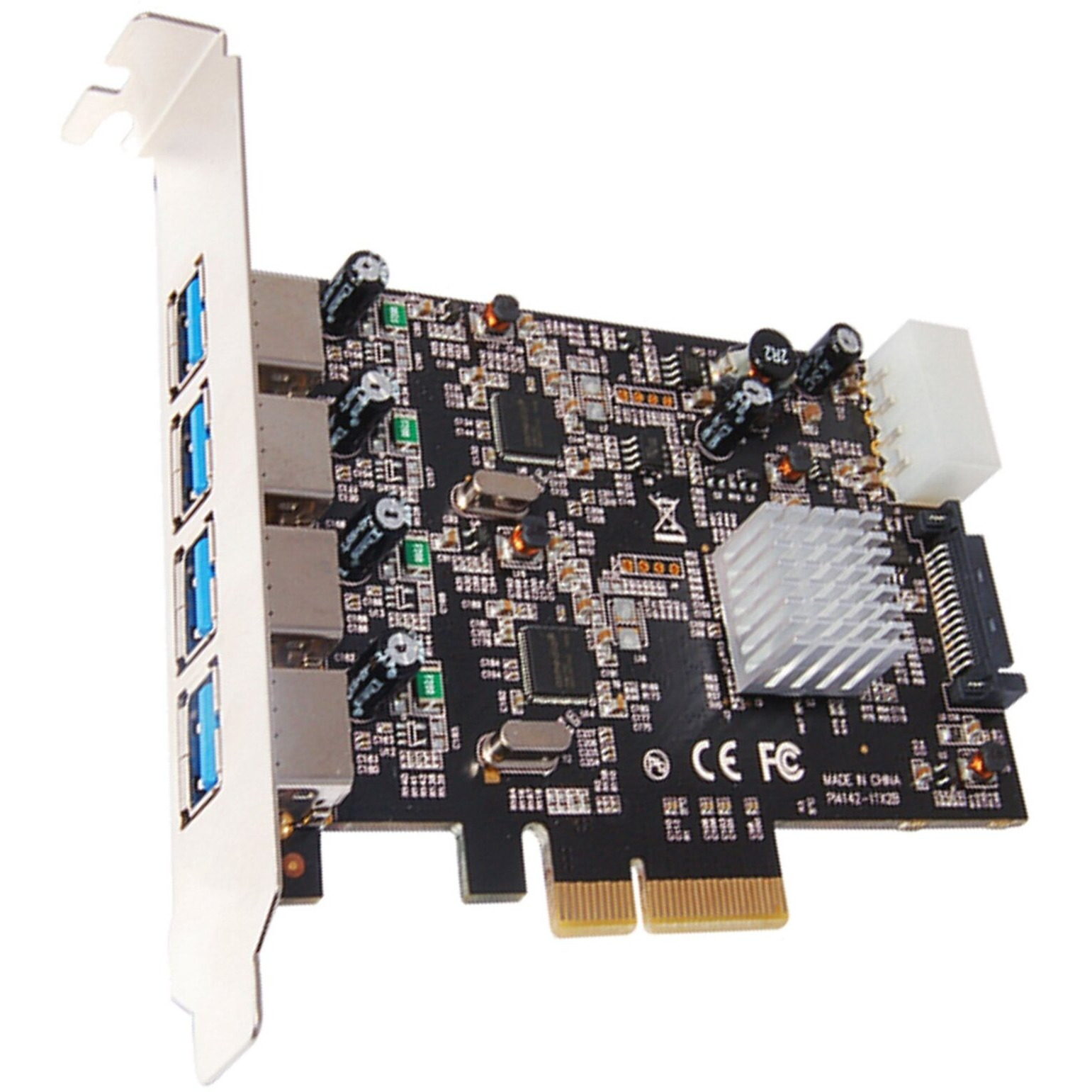 Vantec 4-Port Dedicated 10Gbps Usb 3.1 Gen 2 Pcie Host Card With Dual Controller For Pcie X4/X8/X16 Slot Black/Silver Black/Silver (Ugt-Pce470-2C)