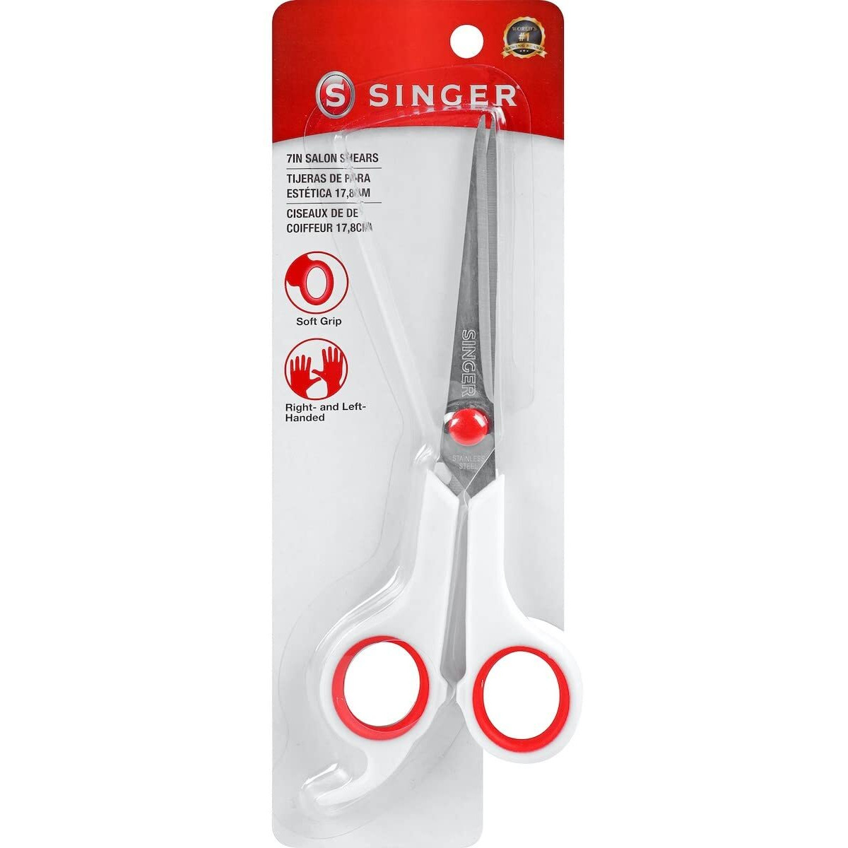 Singer 00446 7-Inch Salon Sheers With Finger Rest, ,