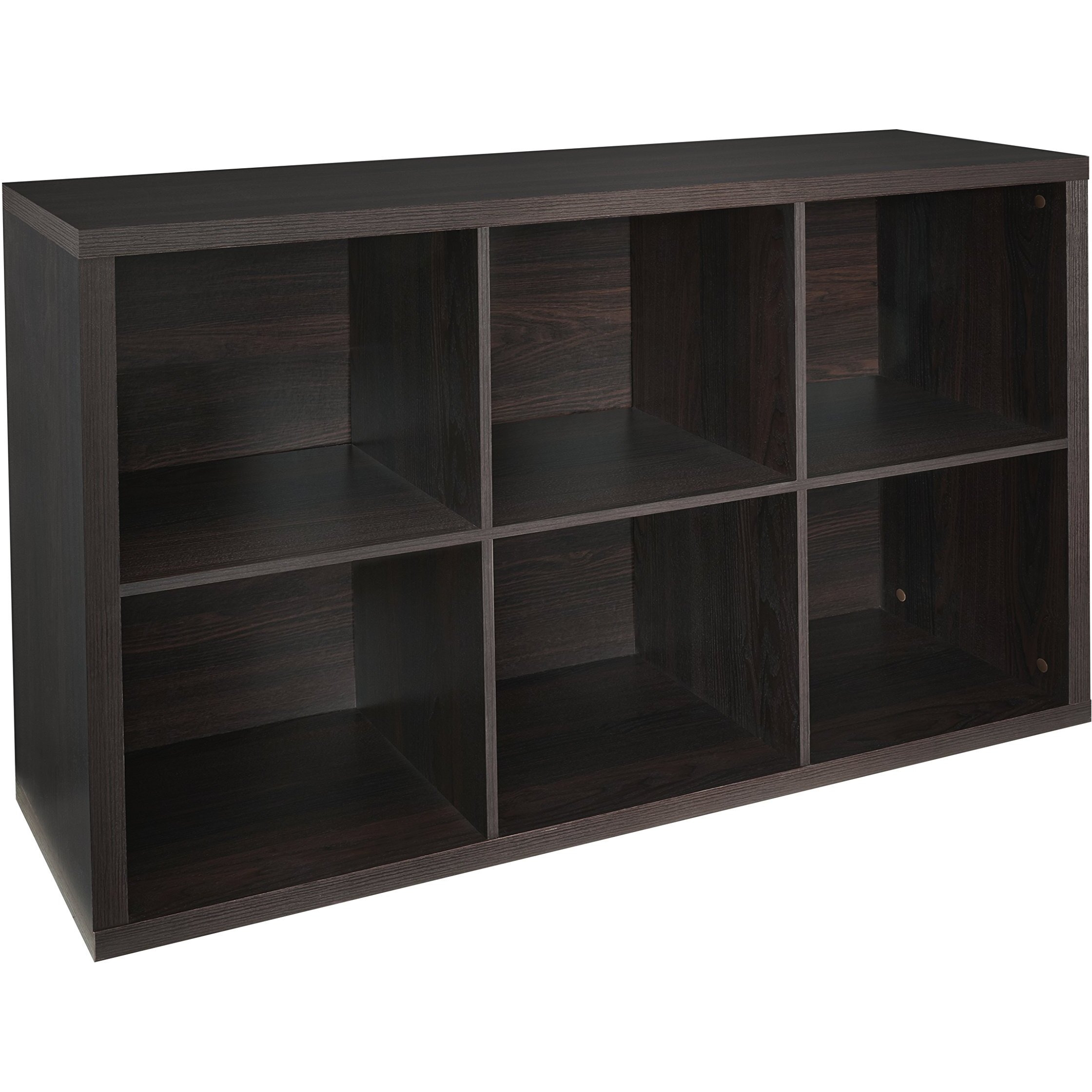 Closetmaid 4109 Decorative 6-Cube Storage Organizer, Black Walnut