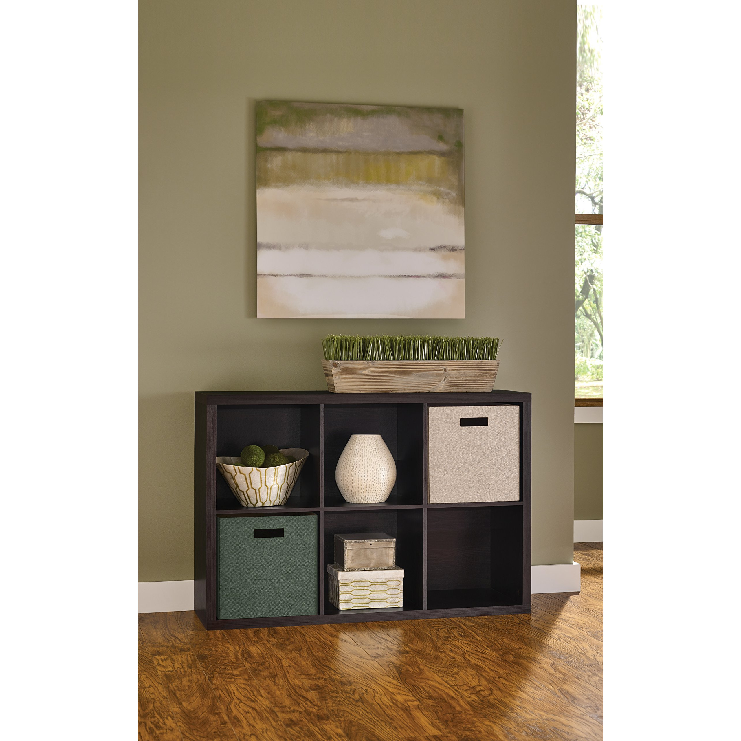 Closetmaid 4109 Decorative 6-Cube Storage Organizer, Black Walnut