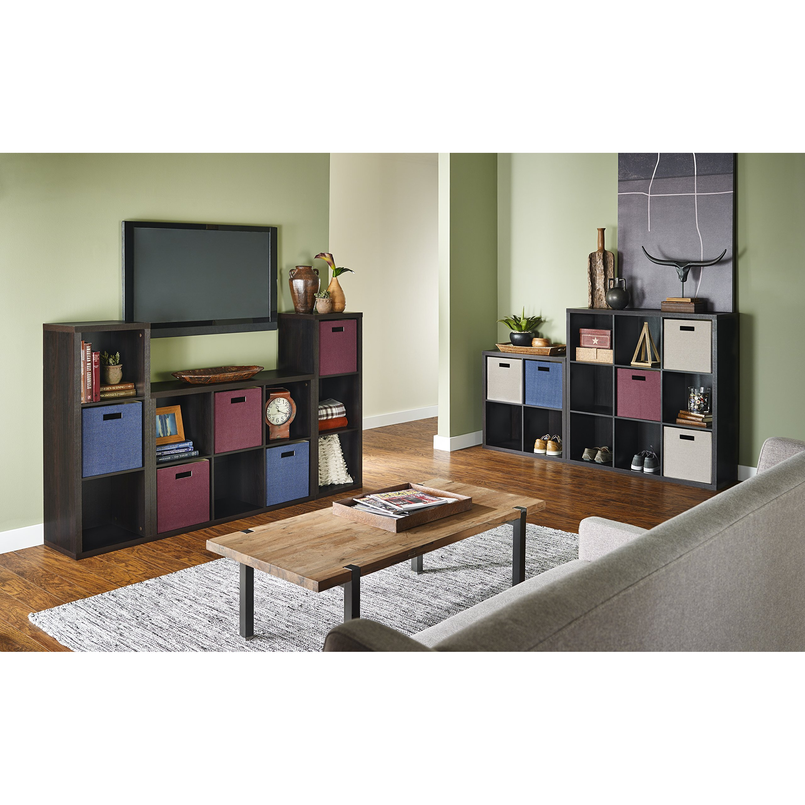Closetmaid 4109 Decorative 6-Cube Storage Organizer, Black Walnut