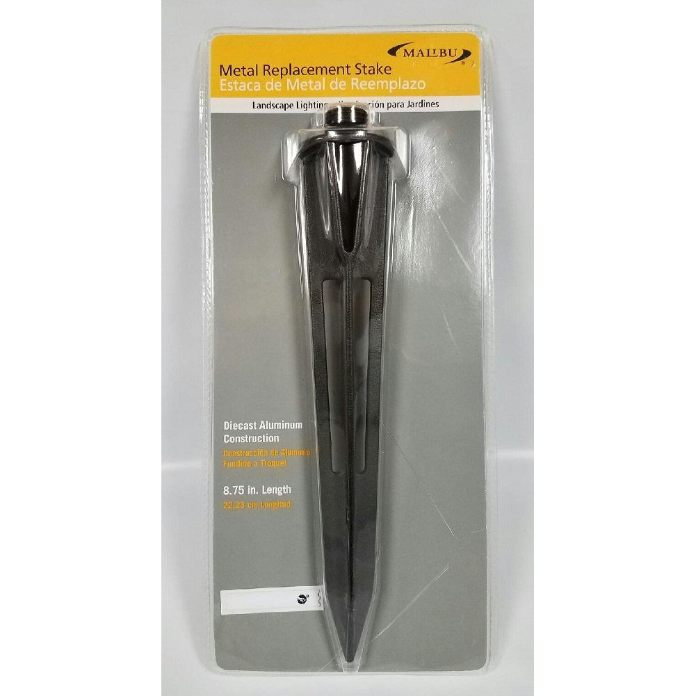 Malibu Sturdy Solid Ground Spike For Pathlight Spotlight Uplight Landscape In-Ground Light Parts Metal Replacement Stake Diecast Aluminum Construction 8101-4820-01