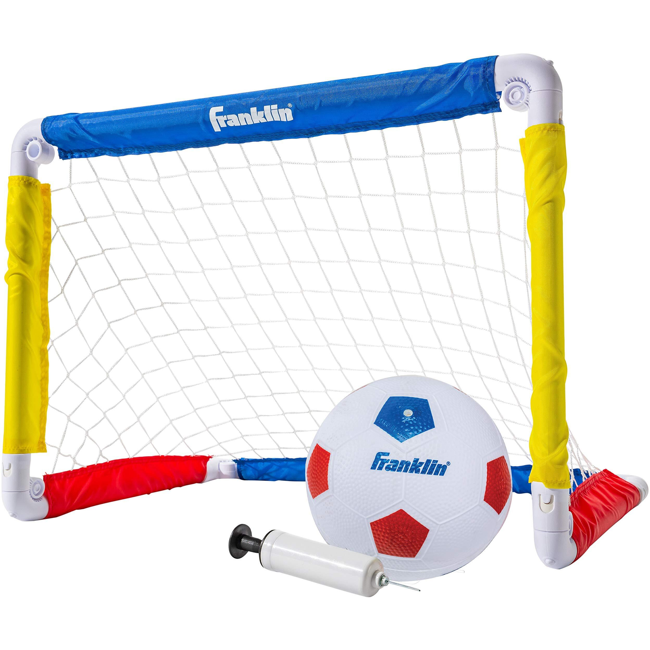 Franklin Sports Kids Mini Soccer Goal Sets - Backyard + Indoor Mini Net And Ball Set With Pump - Portable Folding Youth Soccer Goal Sets For Kids + Toddlers - 24"" X 16""