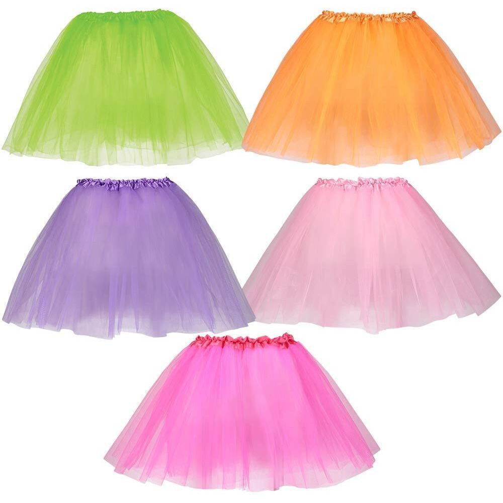 Dress Up America Tutu Multipack For Girls - Five Color Pack Of Princess Tutu Skirts For Kids - Three-Layered Tulle Ballet Skirts