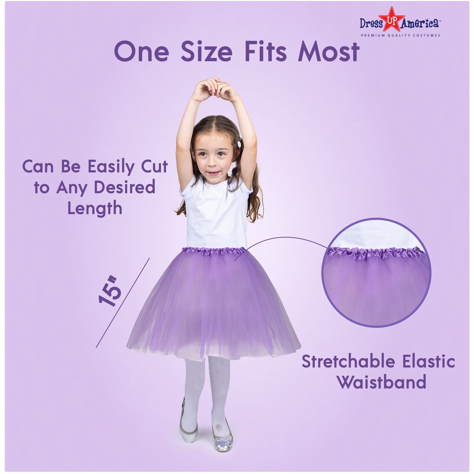 Dress Up America Tutu Multipack For Girls - Five Color Pack Of Princess Tutu Skirts For Kids - Three-Layered Tulle Ballet Skirts