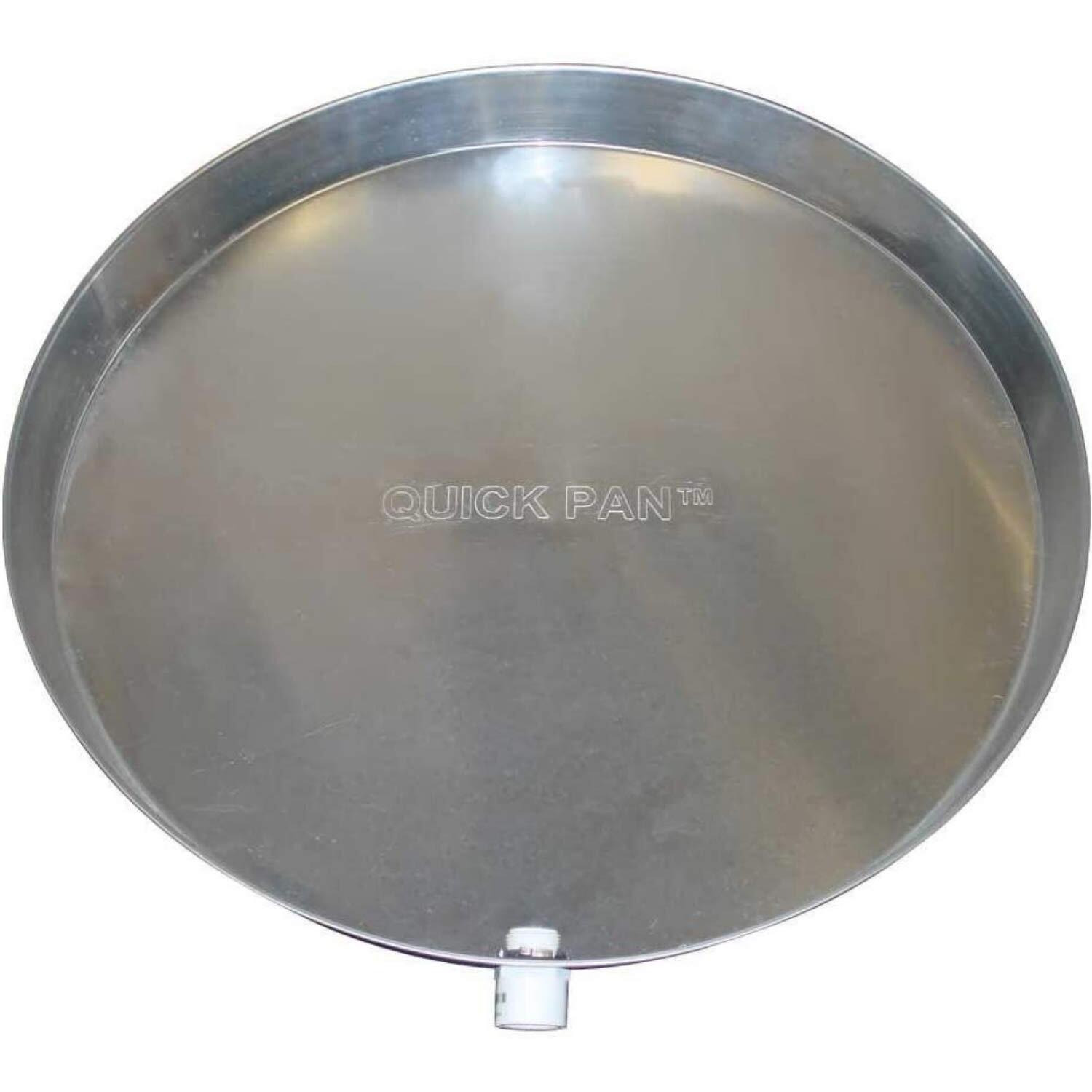 Holdrite Qp-28 Aluminium Water Heater Quickpan With 1 Inch Pvc Drain Fitting, 28 Inch Diameter