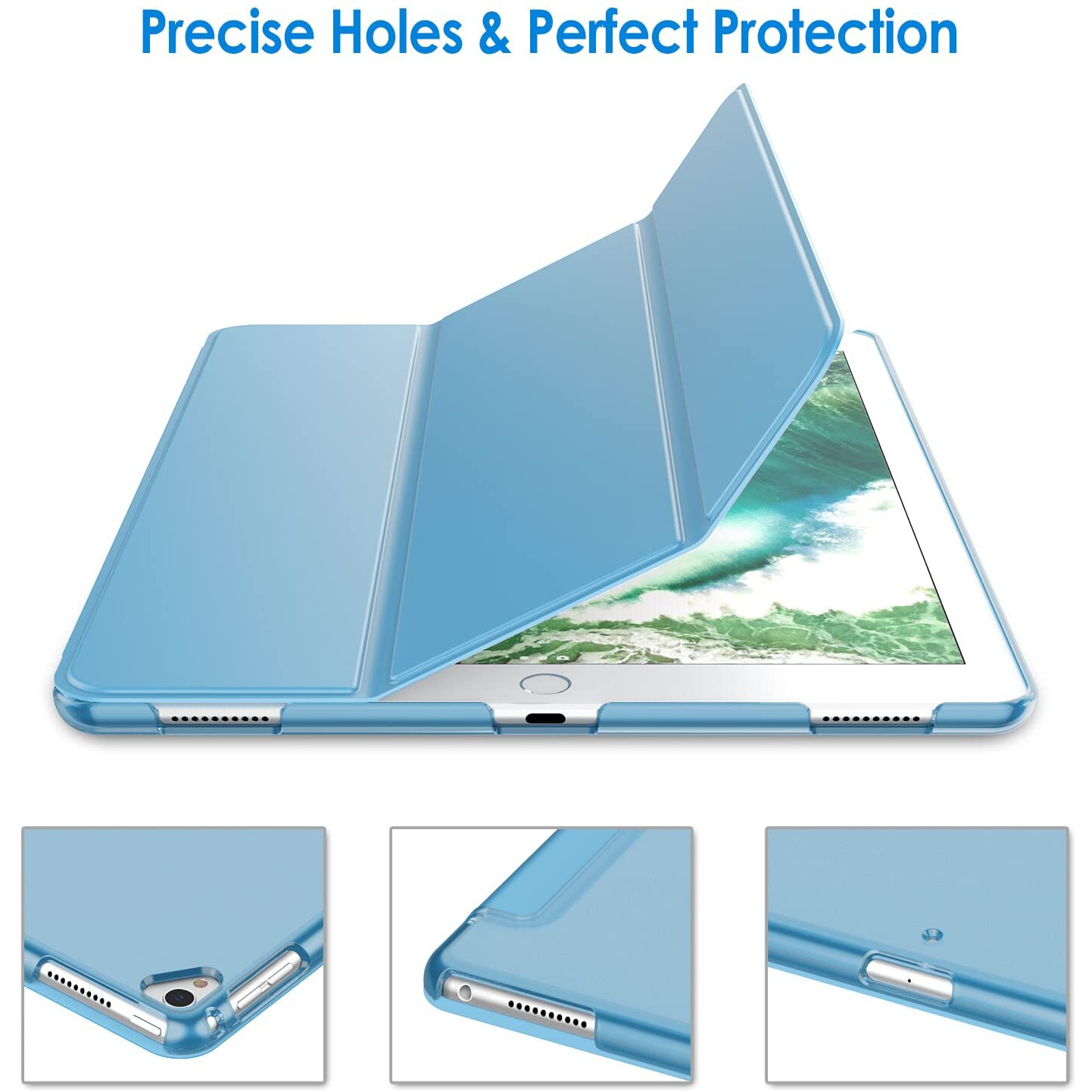 Jetech Case For Ipad Pro 12.9 Inch (1St And 2Nd Generation, 2015 And 2017 Model), Auto Wake/Sleep (Blue)