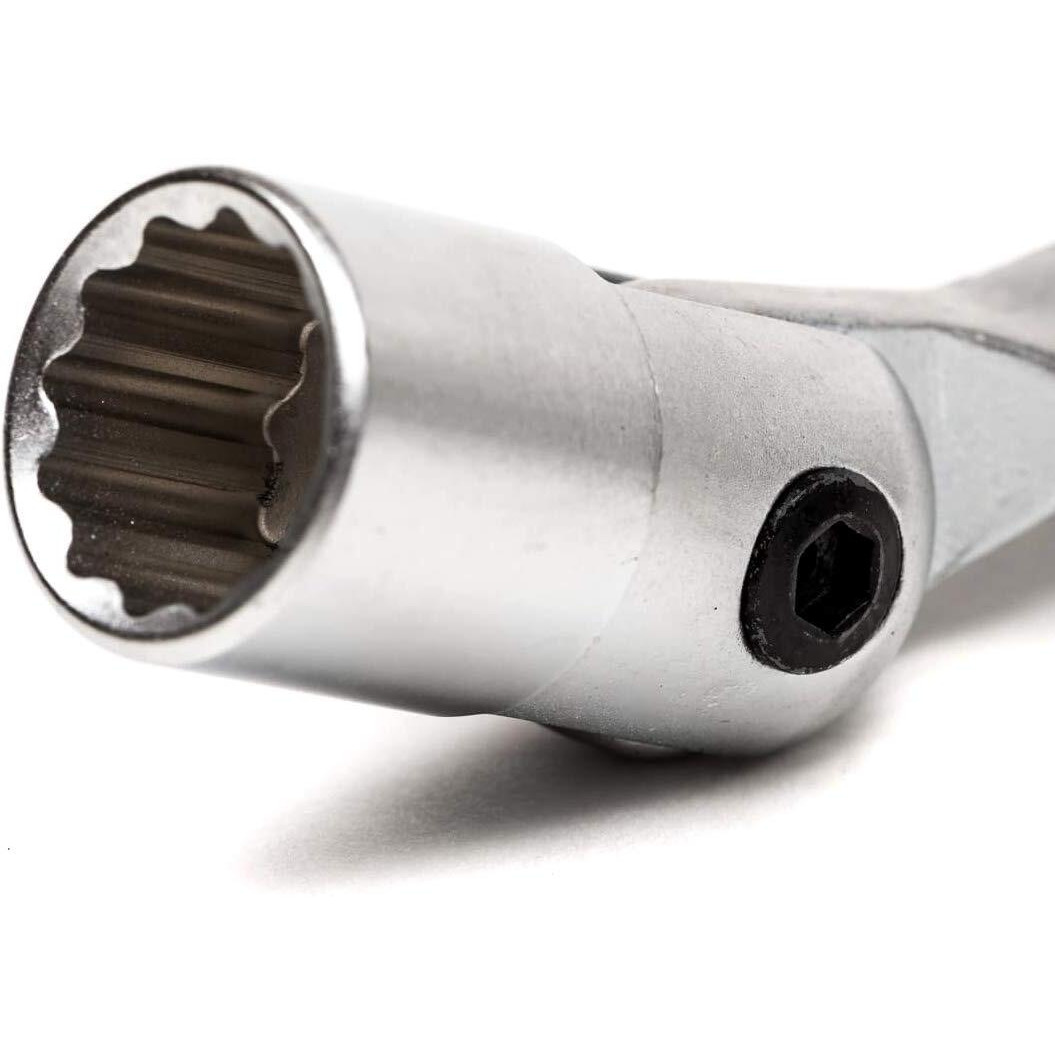 Urrea 12-Point Flex Head Socket Wrench - 7/16"" Flexible Head Combination Wrench With Ratchet Box End & Fixed Open End - 1270-14