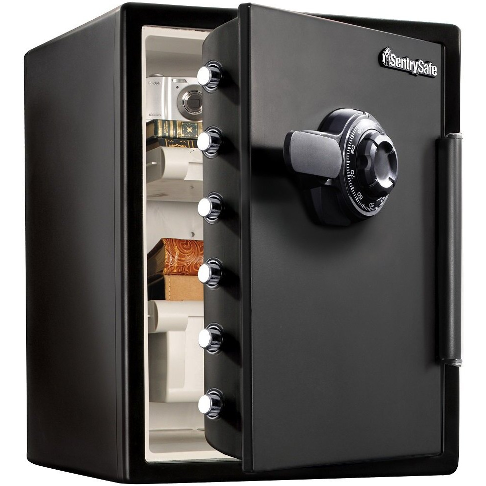 Sentrysafe Black Fireproof Waterproof Floor Safe With Dial Combination Lock For Home Or Office, 2.05 Cubic Feet, Sfw205Cwb