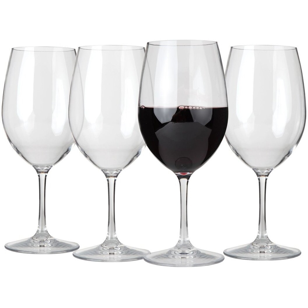 Lily's Home Unbreakable Cabernet And Merlot Bordeaux Red Wine Glasses, Made Of Shatterproof Tritan Plastic, For Indoor And Outdoor Use, Reusable And Dishwasher-Safe, Crystal Clear 20 Oz.