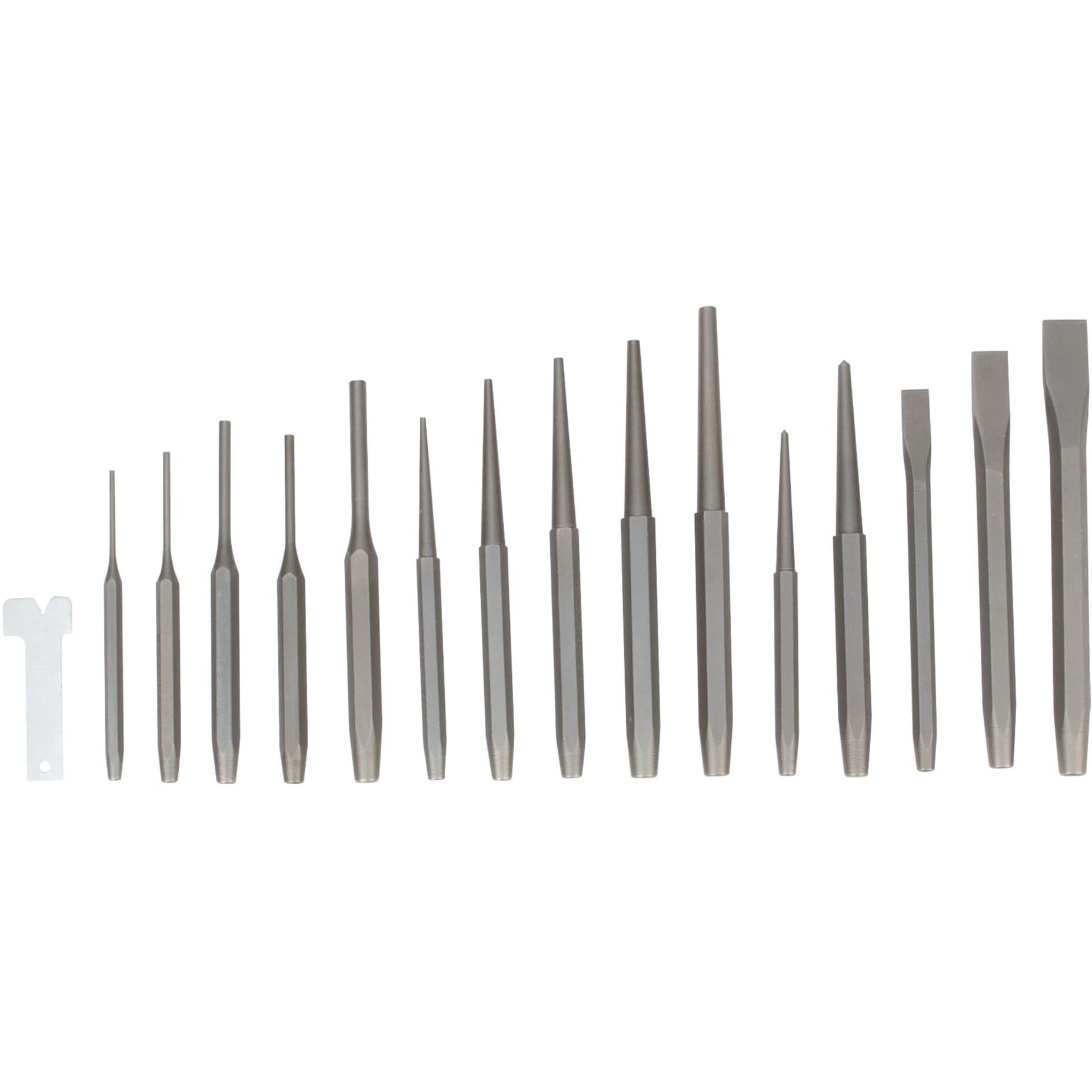 Performance Tool W7540 28-Piece Punch And Chisel Set - Strong 6150 Chrome Vanadium Steel, Heat Treated And Tempered, With Storage Tray Included