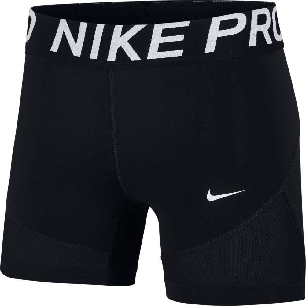 Nike Women's Pro 5"" Training Short (Black/White, Medium)