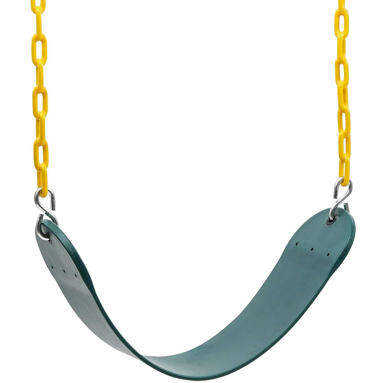 Sunnyglade 2Pcs Swings Seats Heavy Duty With 66"" Chain, Playground Swing Set Accessories Replacement With Snap Hooks, Support 250Lb (Green)