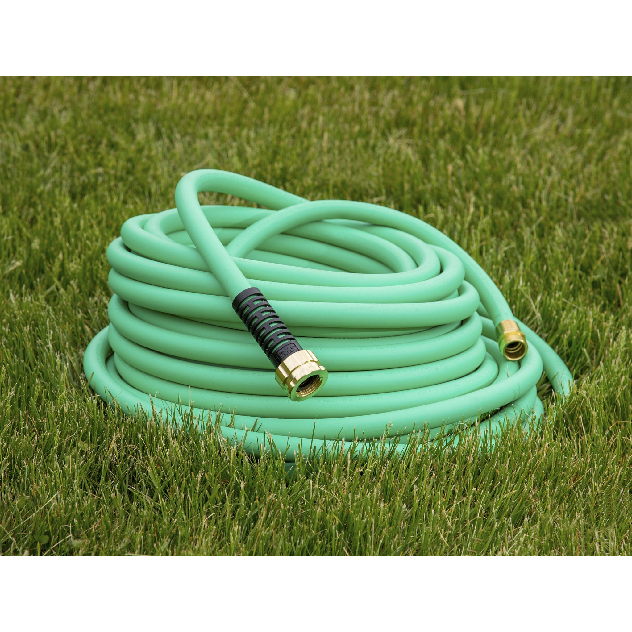 Swan Products Snss58100 Soft & Supple Easy Coil Water Hose With Crush Proof Couplings 100' X 5/8"", Green
