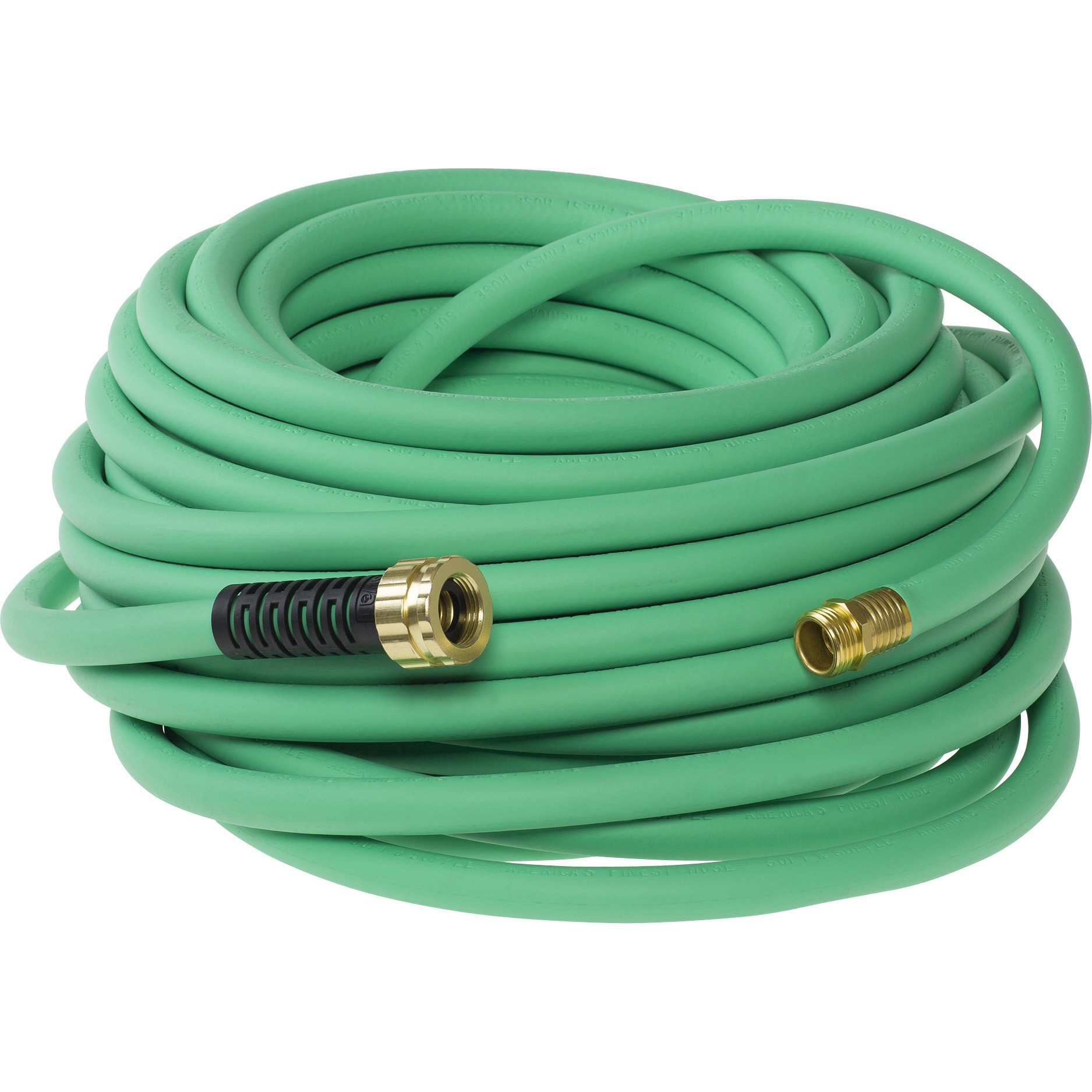 Swan Products Snss58100 Soft & Supple Easy Coil Water Hose With Crush Proof Couplings 100' X 5/8"", Green